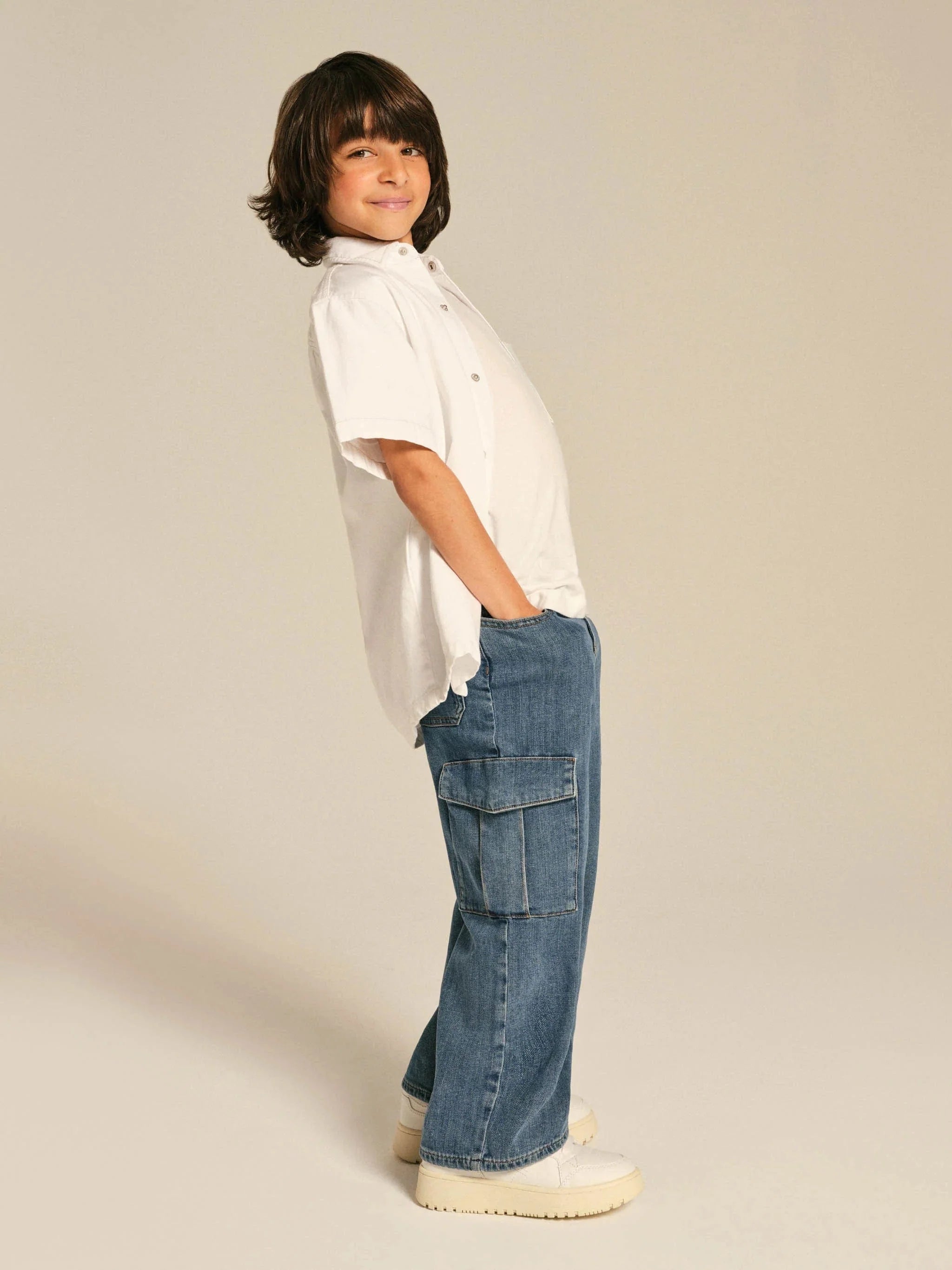 DL1961 Kids Zeke Wide Leg Jeans in Blue