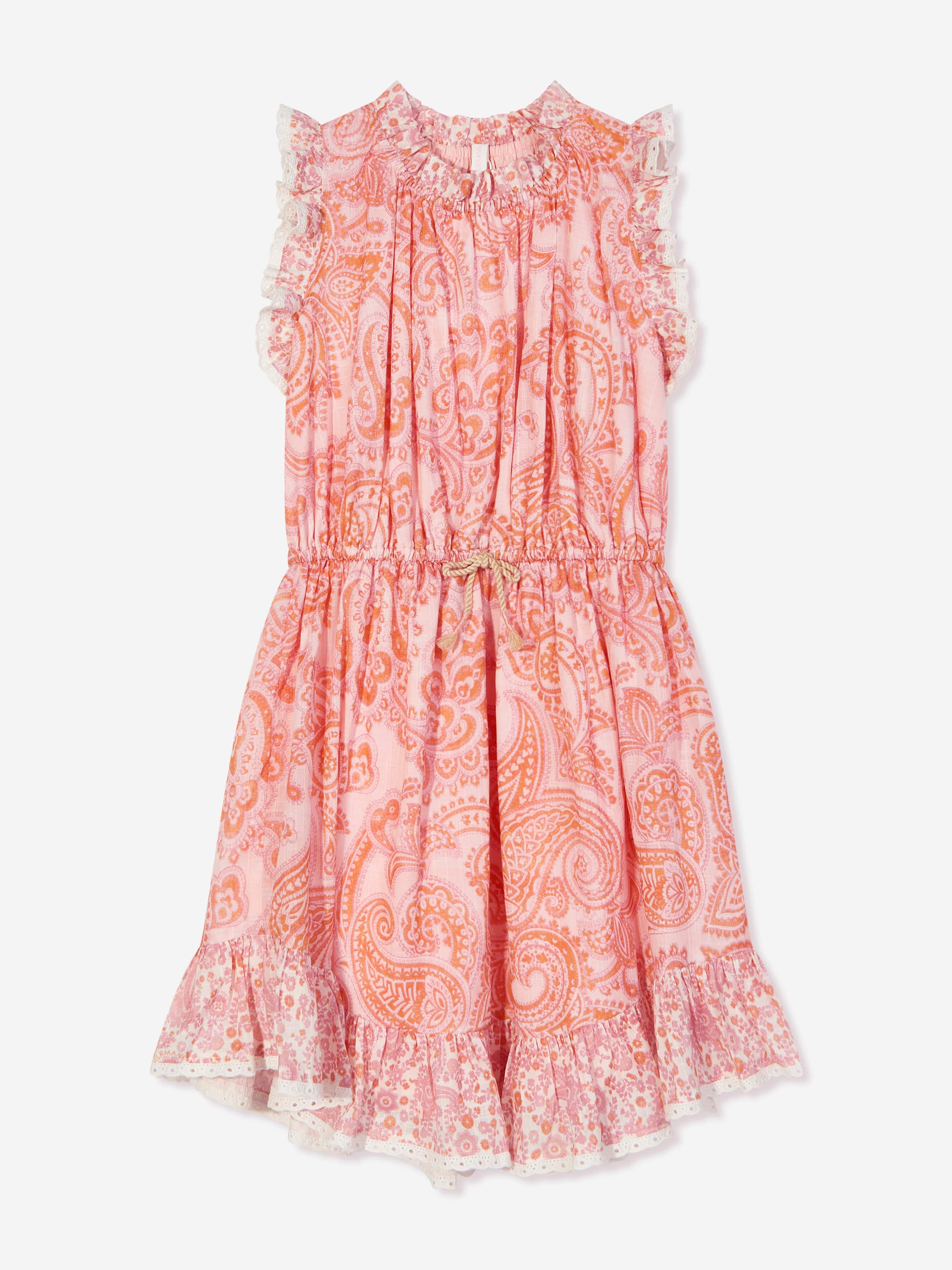 Zimmermann Girls Paisley Ottie Flip Dress in Pink