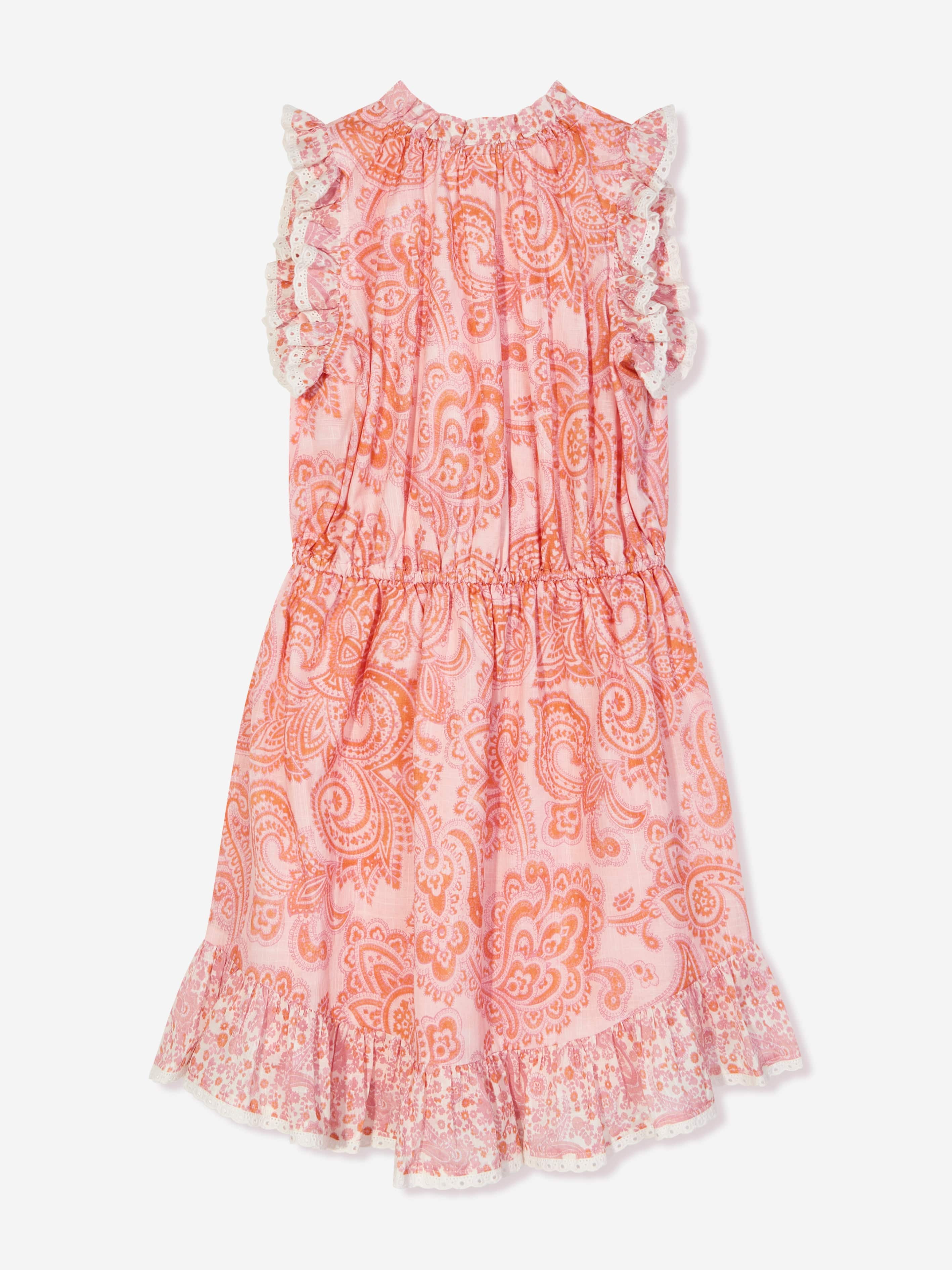 Zimmermann Girls Paisley Ottie Flip Dress in Pink