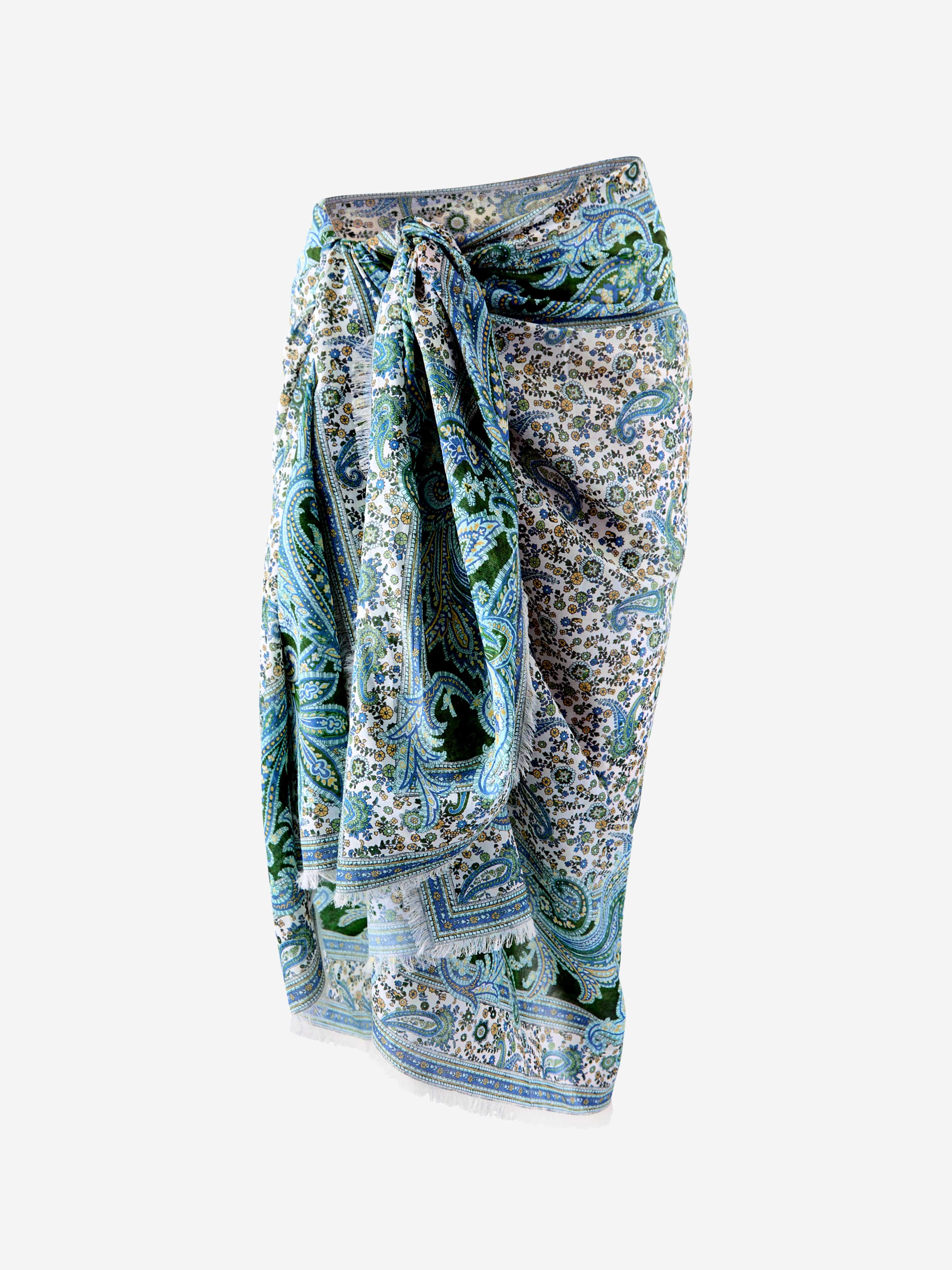 Zimmermann Girls Paisley Print Pareo in Green