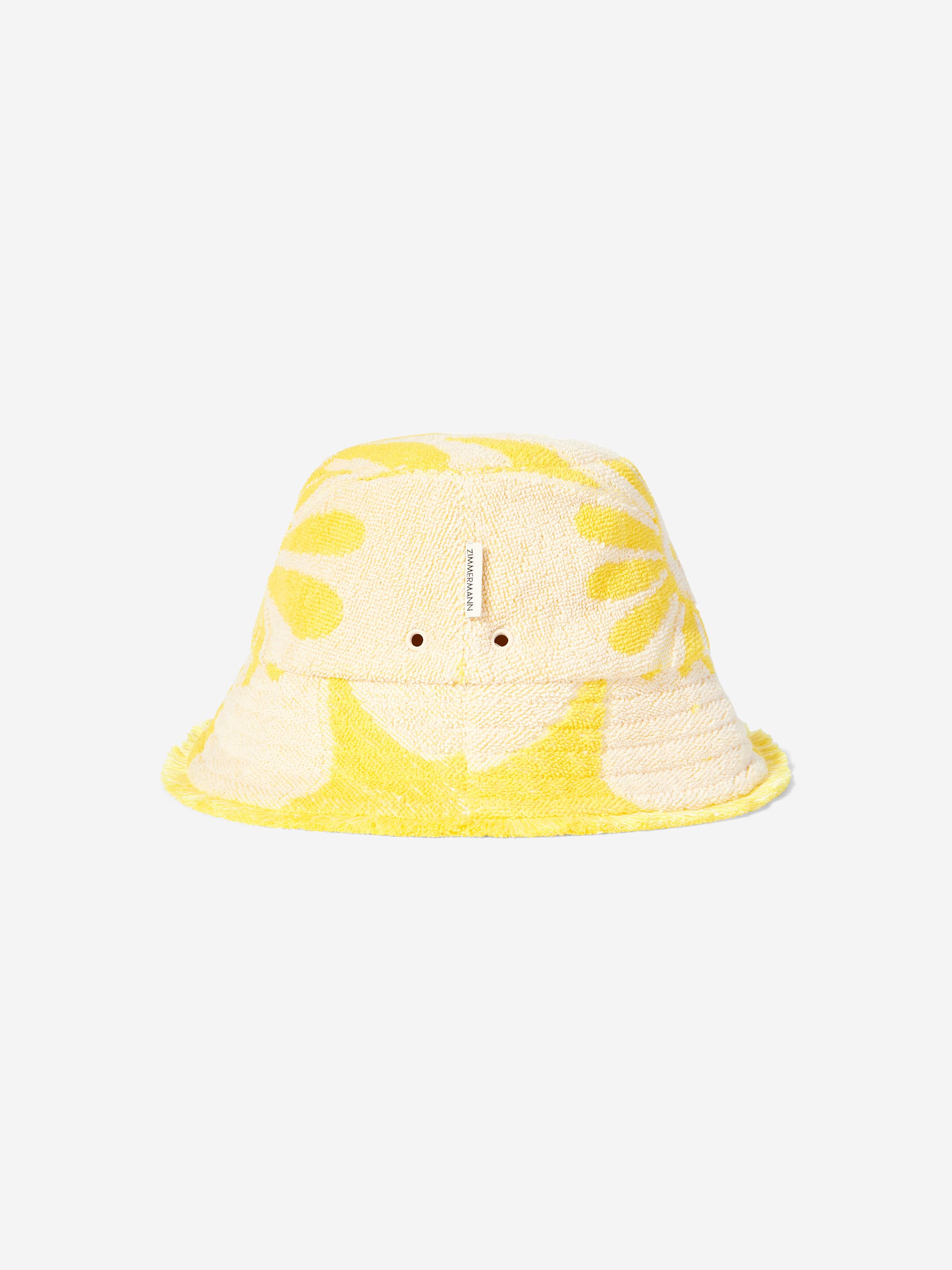 Zimmermann Girls Jacquard Towel Bucket Hat in Yellow