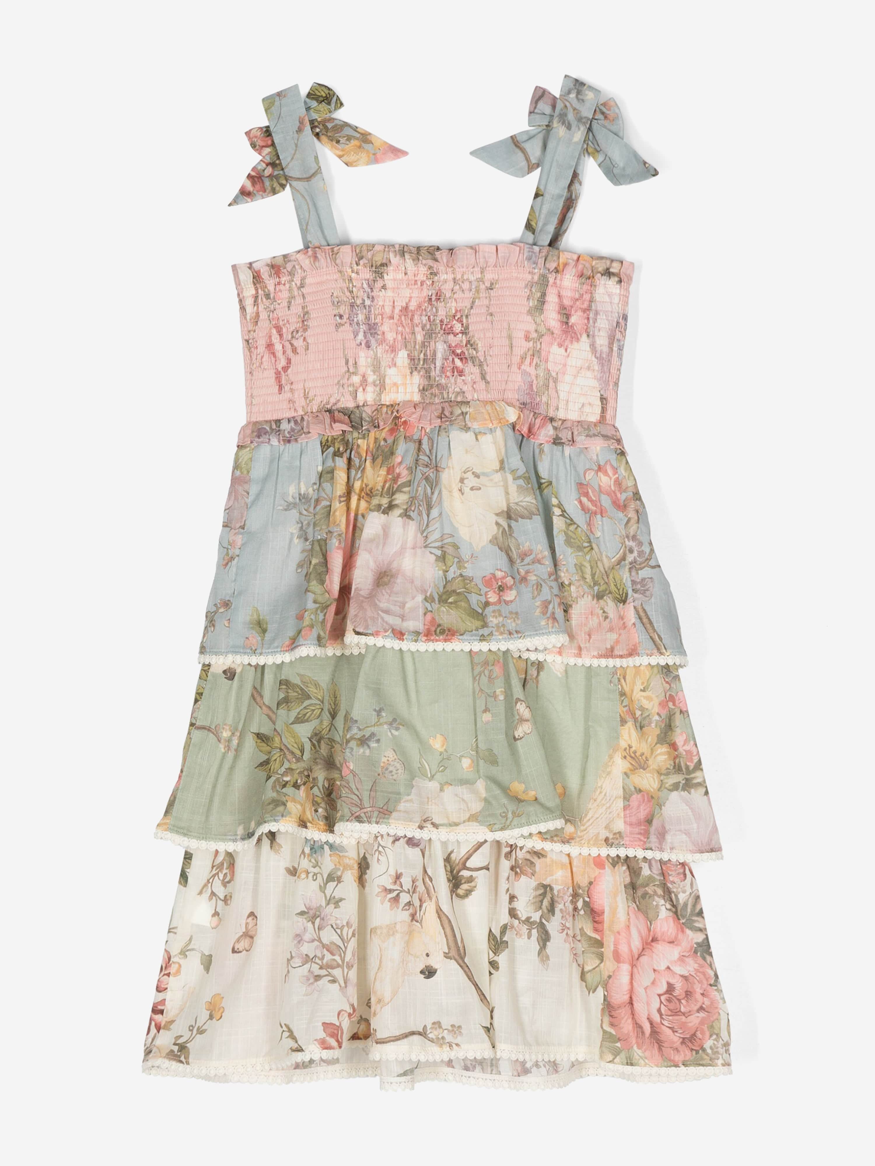 Zimmermann Girls Waverly Tiered Dress in Multicolour