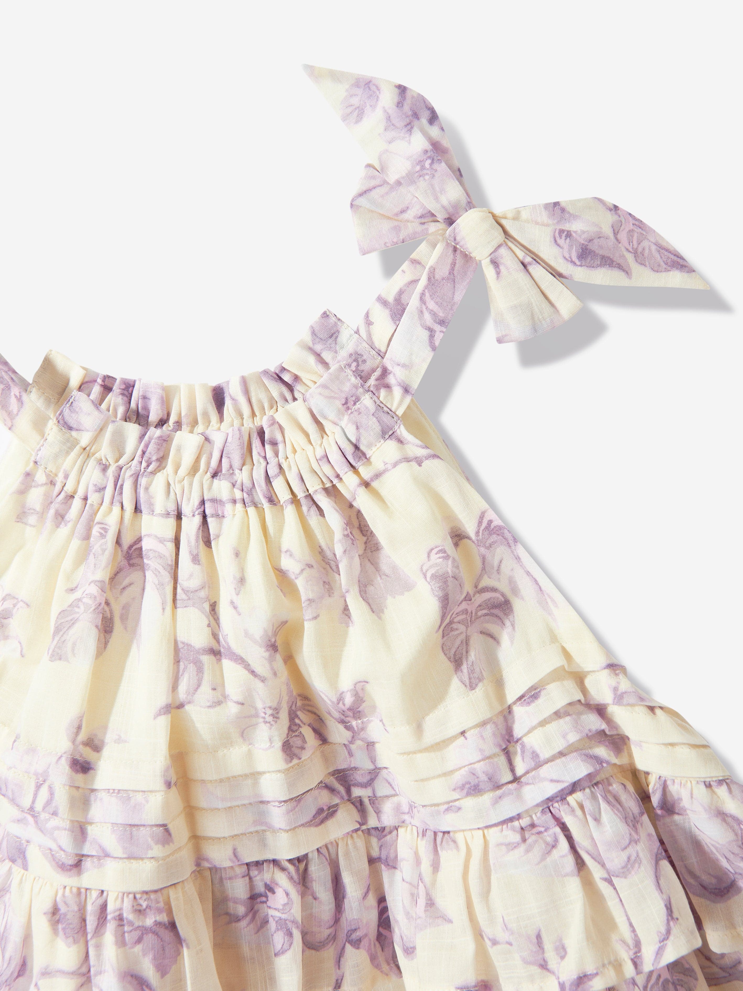 Zimmermann Girls Floral Halliday Swing Dress in Yellow