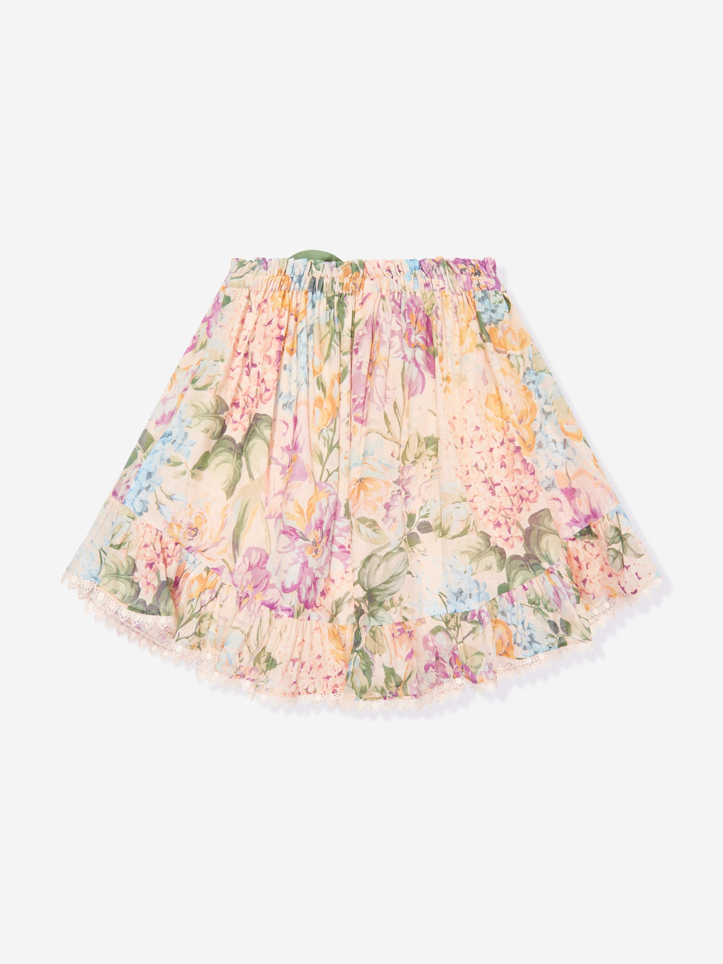 Zimmermann Girls Floral Halliday Flip Skirt in Multicolour