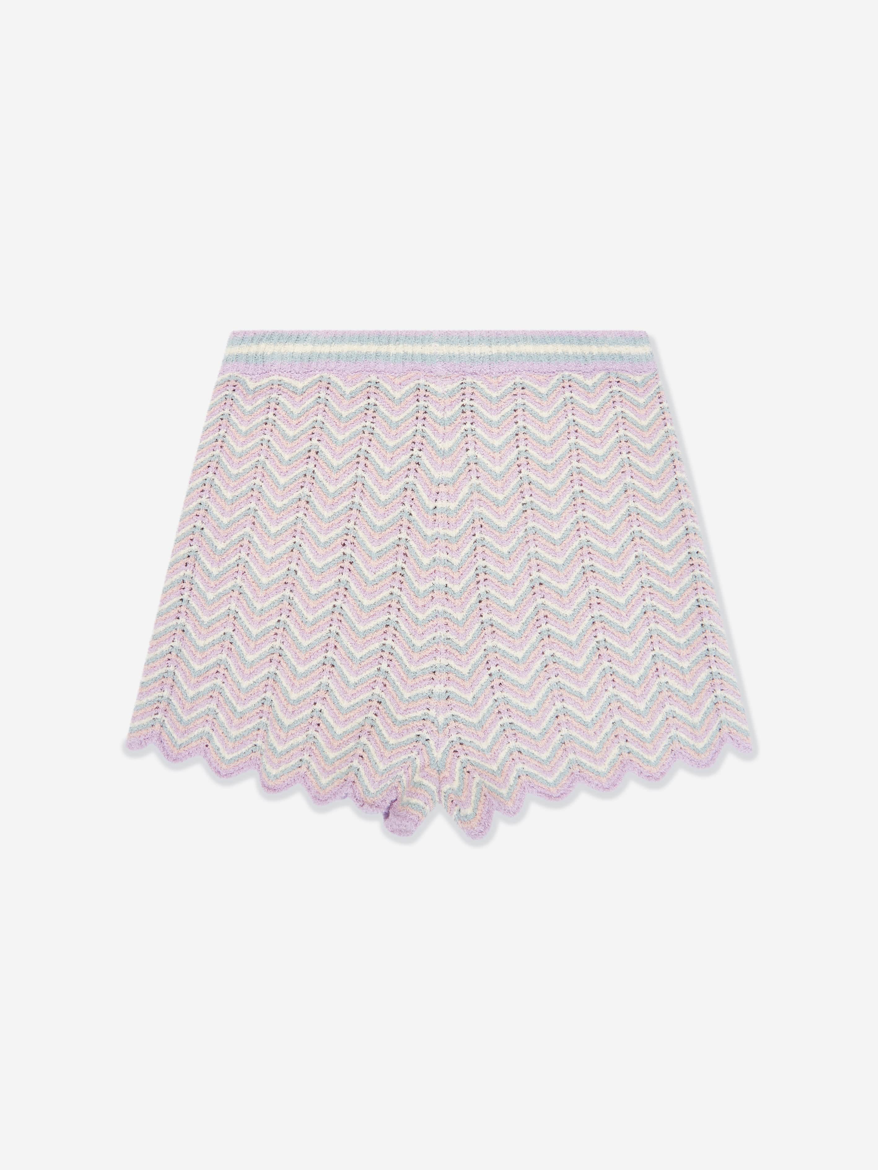 Zimmermann Girls Halliday Textured Knit Shorts in Multicoloured