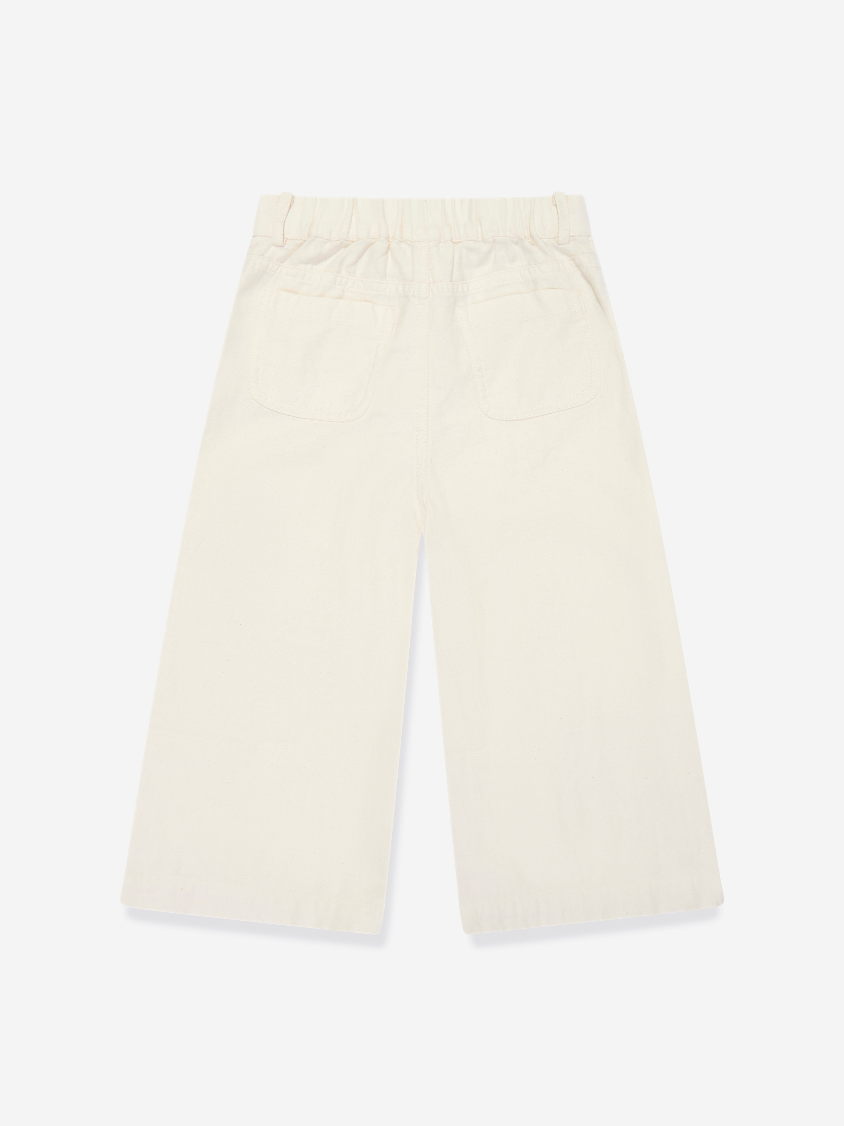 Zimmermann Girls Halliday Denim Trousers in Ivory