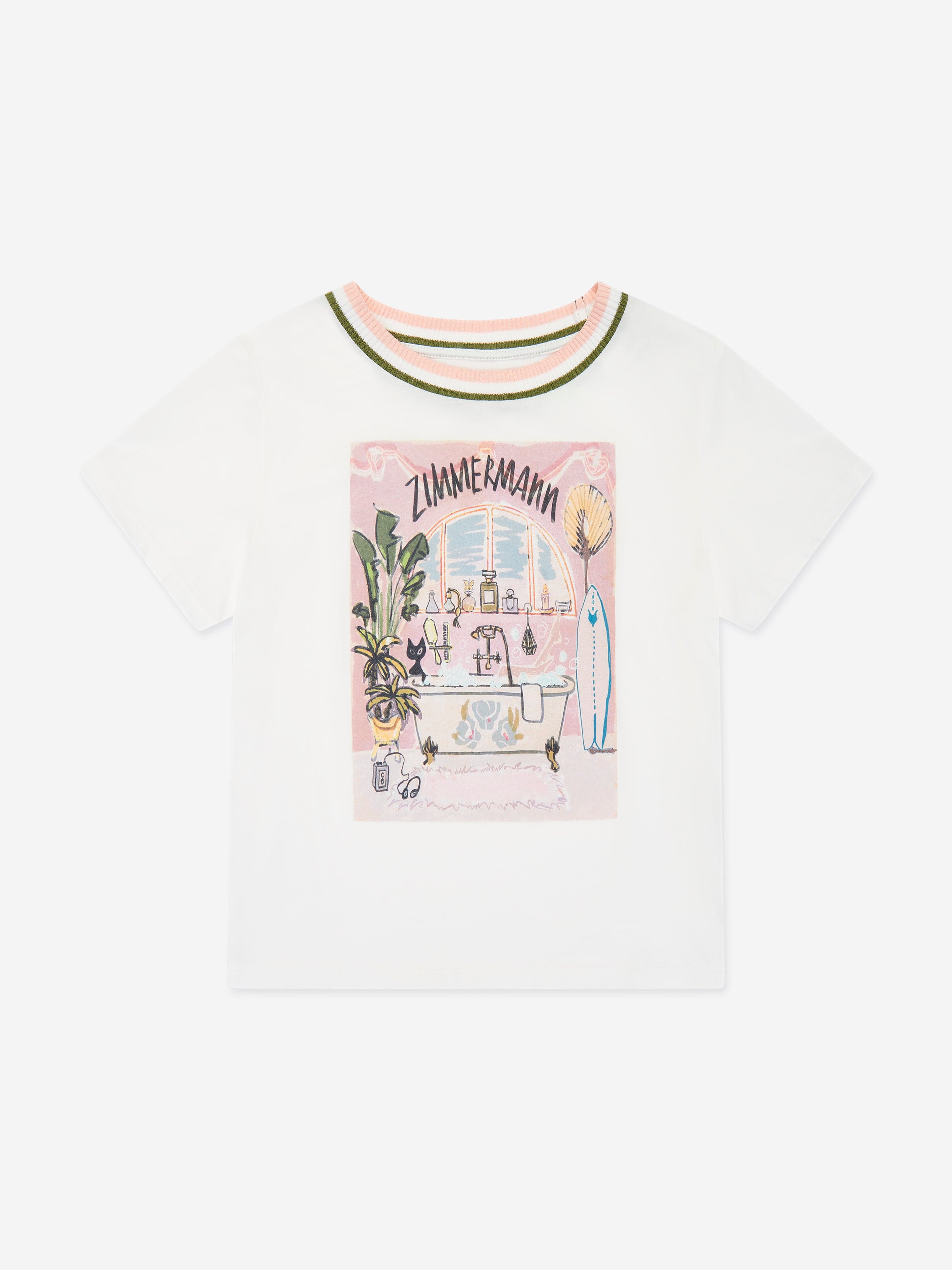 Zimmermann Girls Ottie Printed T-Shirt in Ivory