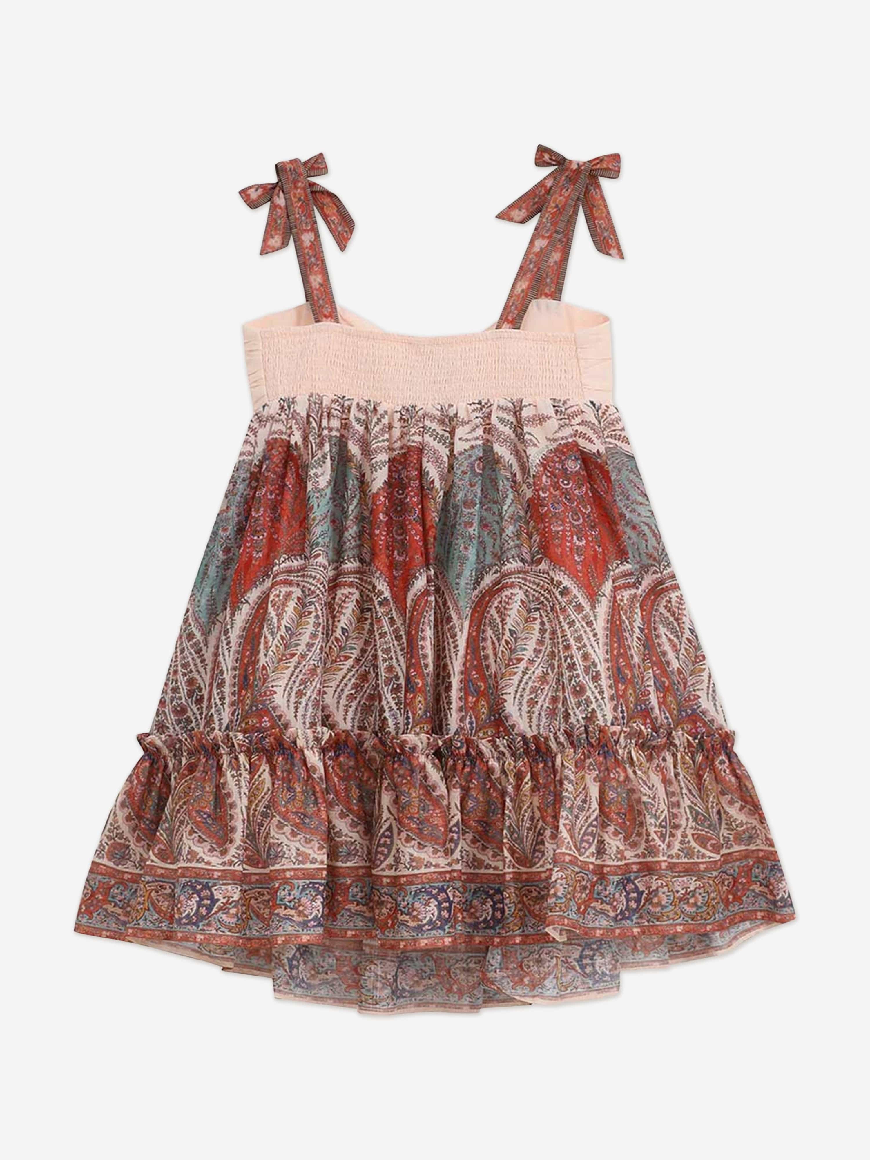 Zimmermann Girls Rhiannon Tie Front Dress in Red