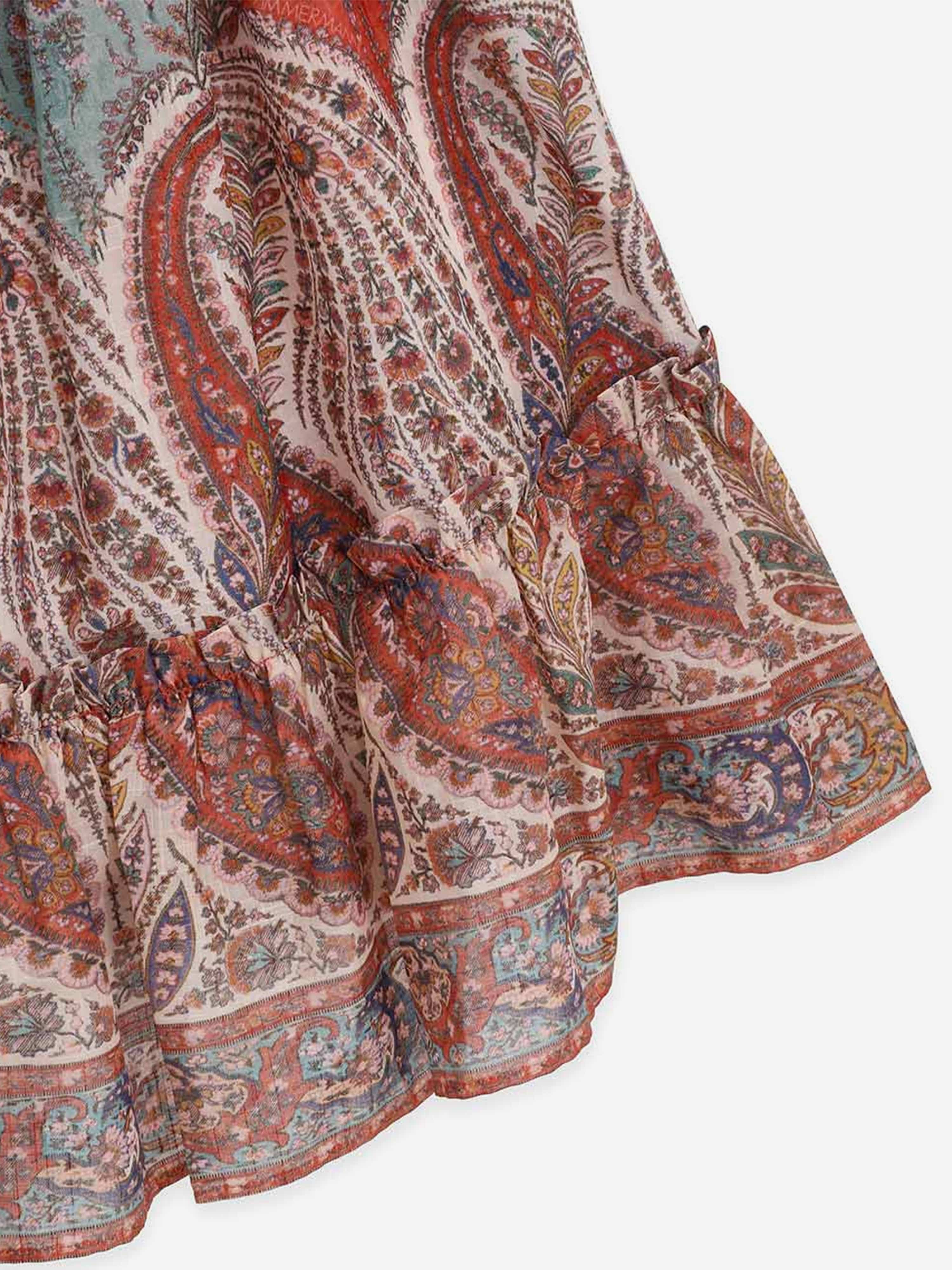 Zimmermann Girls Rhiannon Tie Front Dress in Red