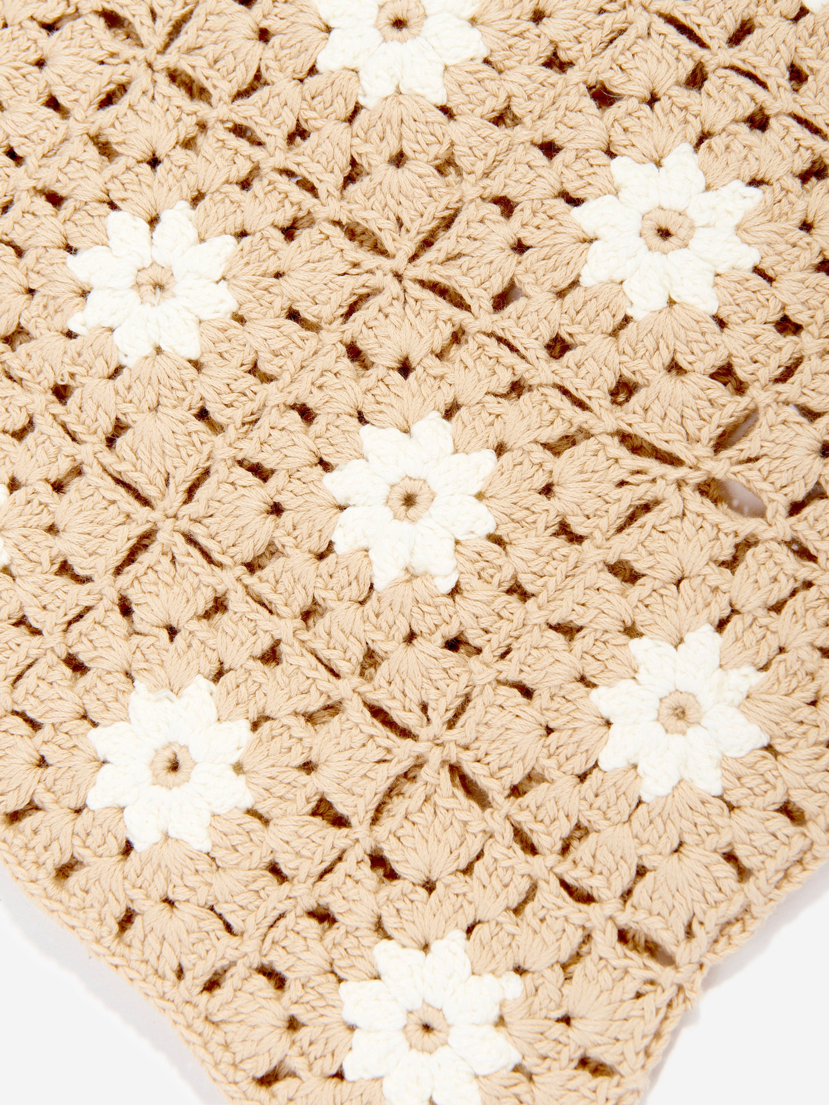 Zimmermann Girls Cascadian Crochet Polo Shirt in Ivory