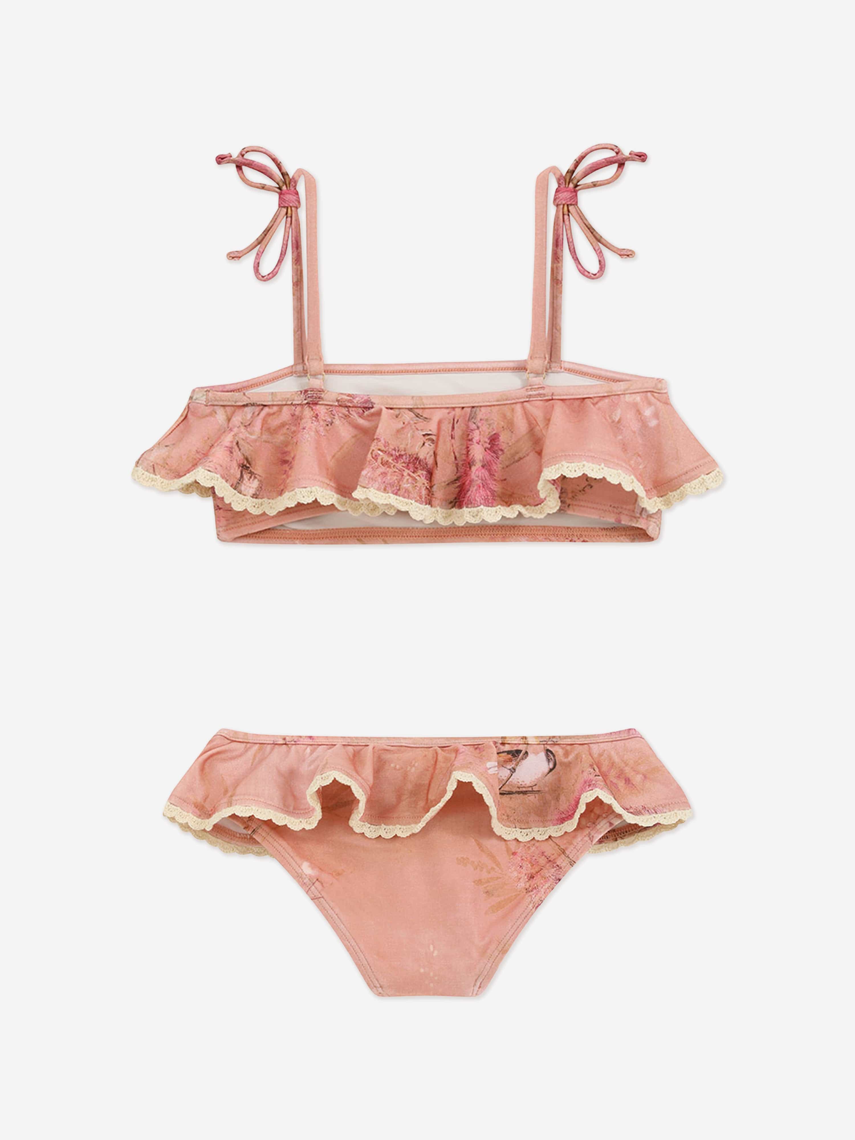 Zimmermann Girls Cascadian Trim Bikini in Pink