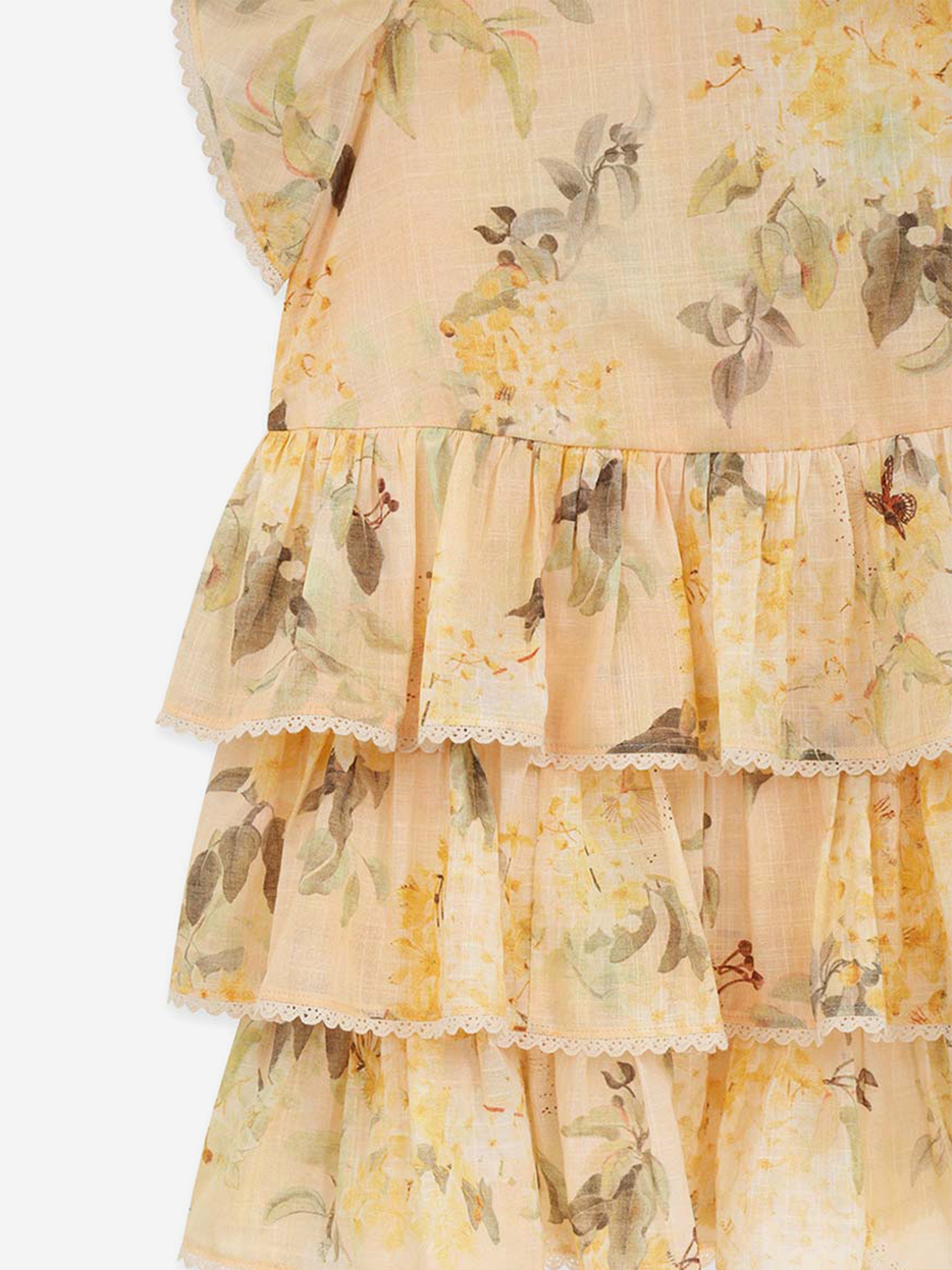 Zimmermann Girls Cascadian Swing Dress in Yellow