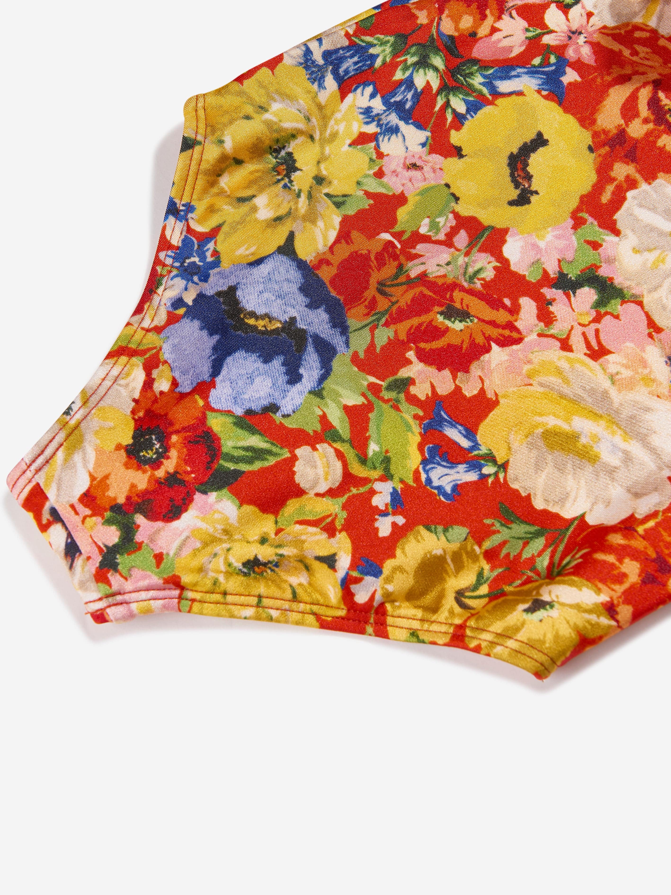 Zimmermann Girls Alight Trim Frill Swimsuit in Multicolour