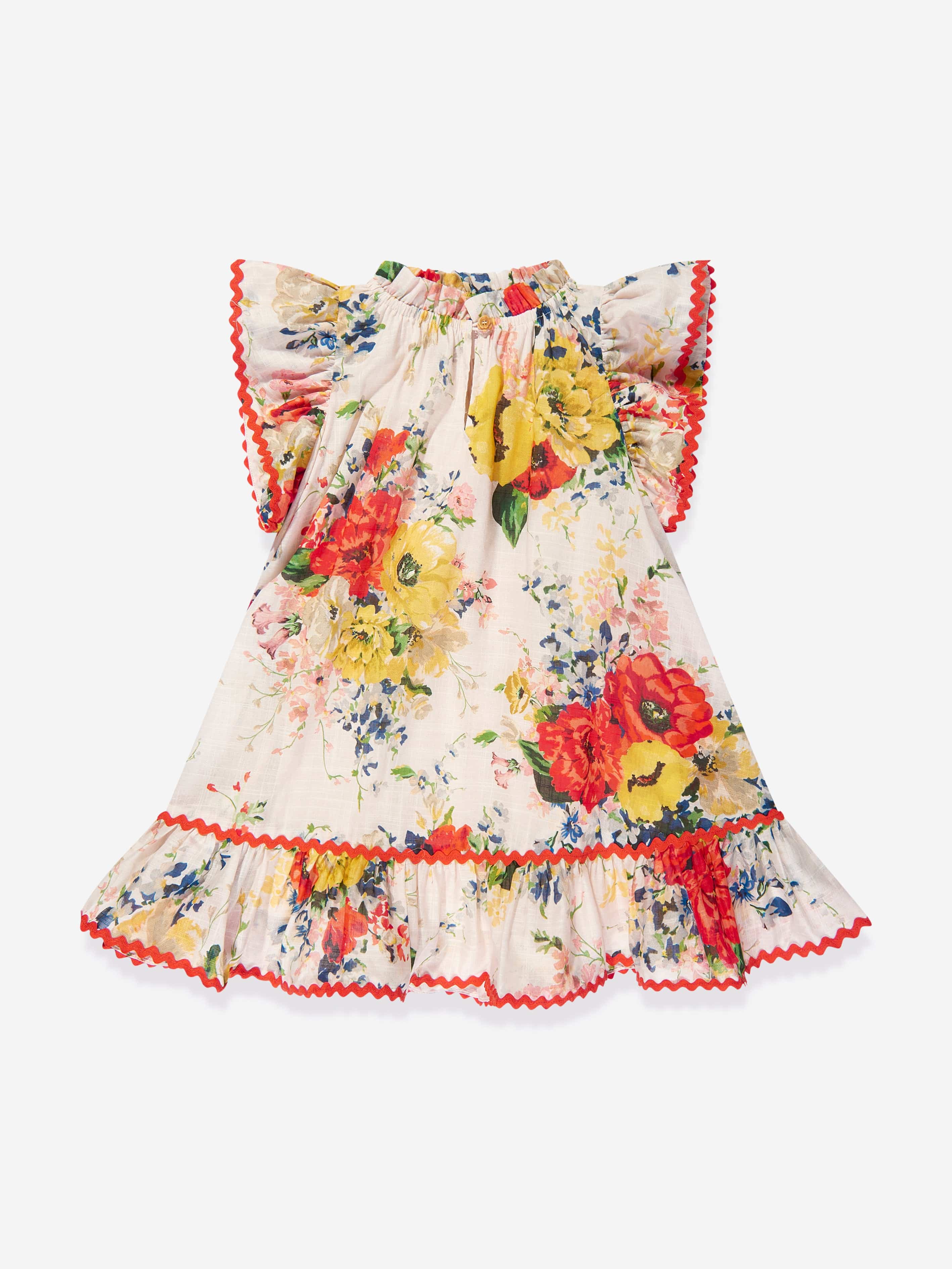 Zimmermann Girls Alight Frill A-Line Dress in Ivory