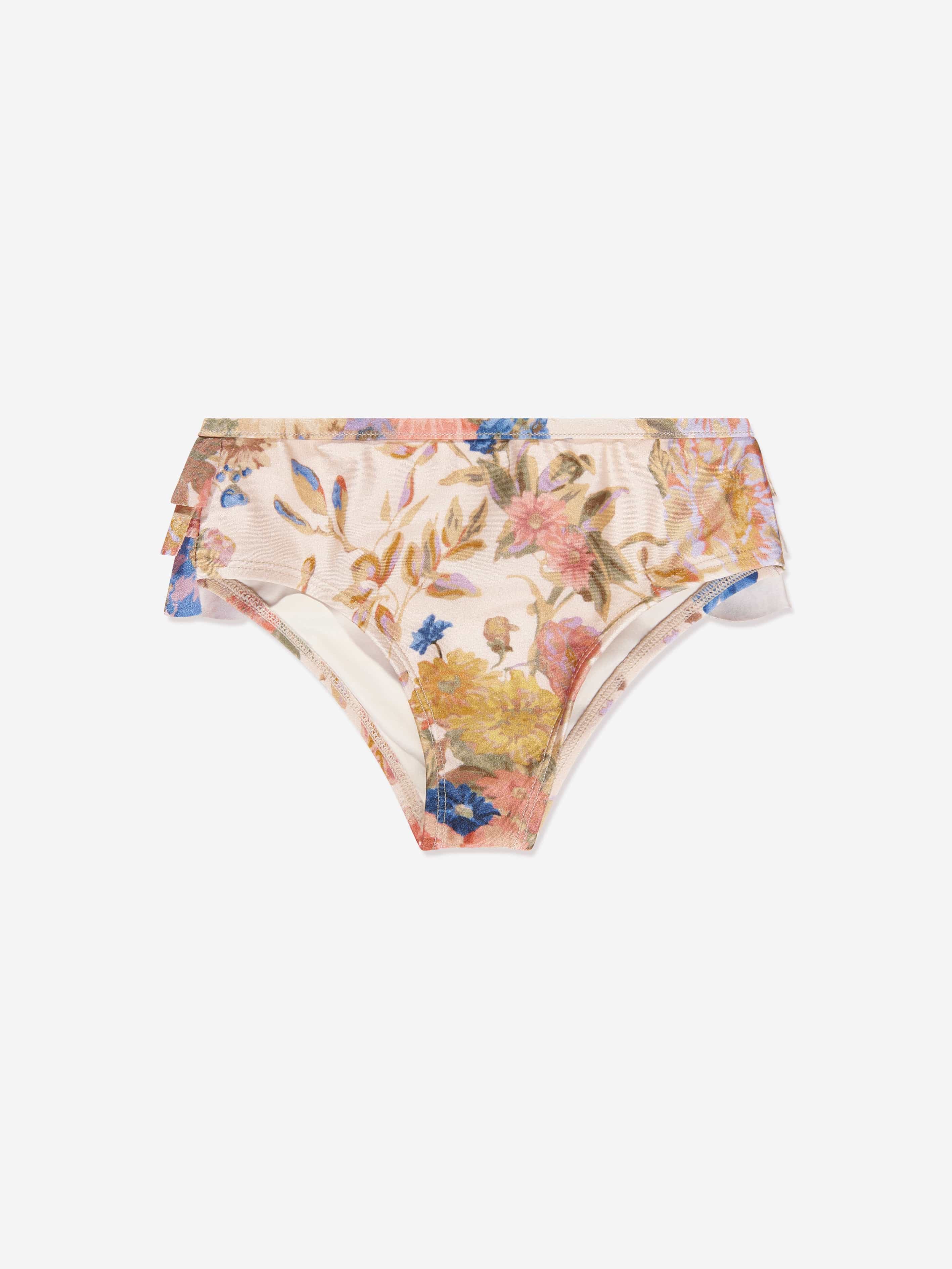 Zimmermann Girls August Frill Bikini Bottoms in Multicolour