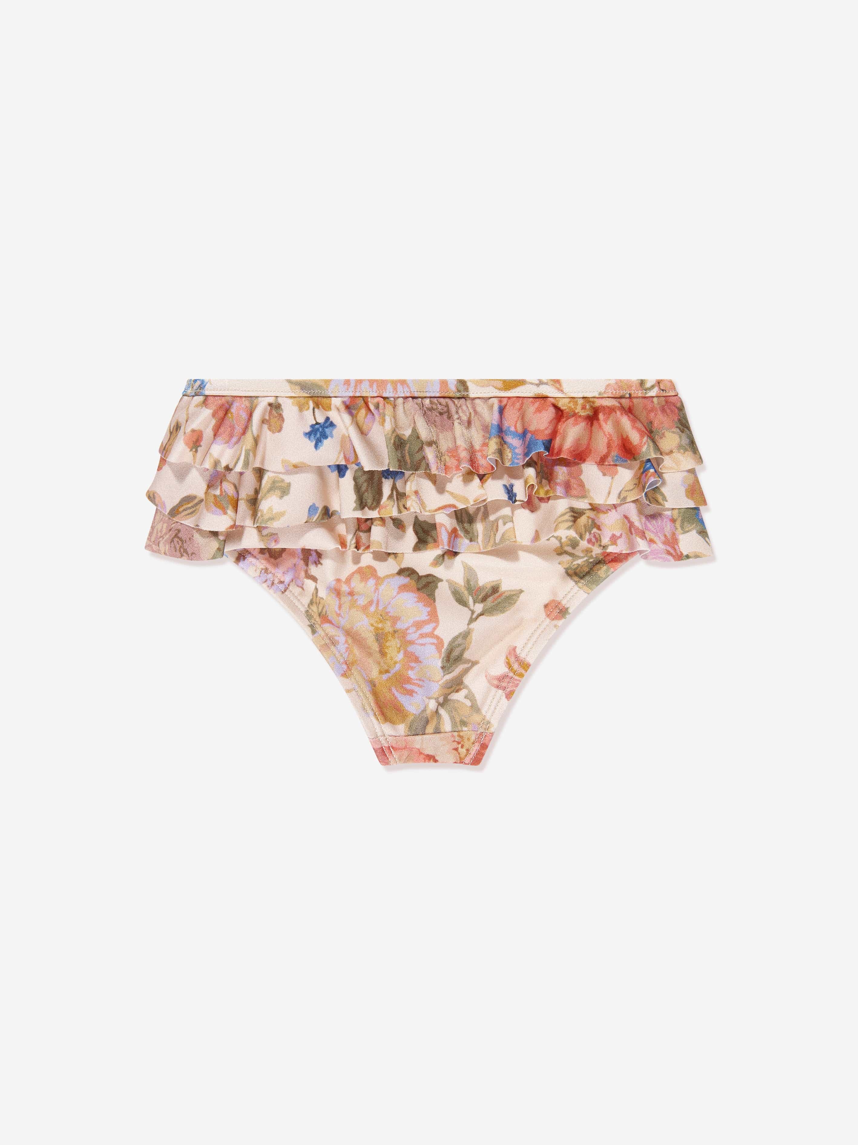 Zimmermann Girls August Frill Bikini Bottoms in Multicolour