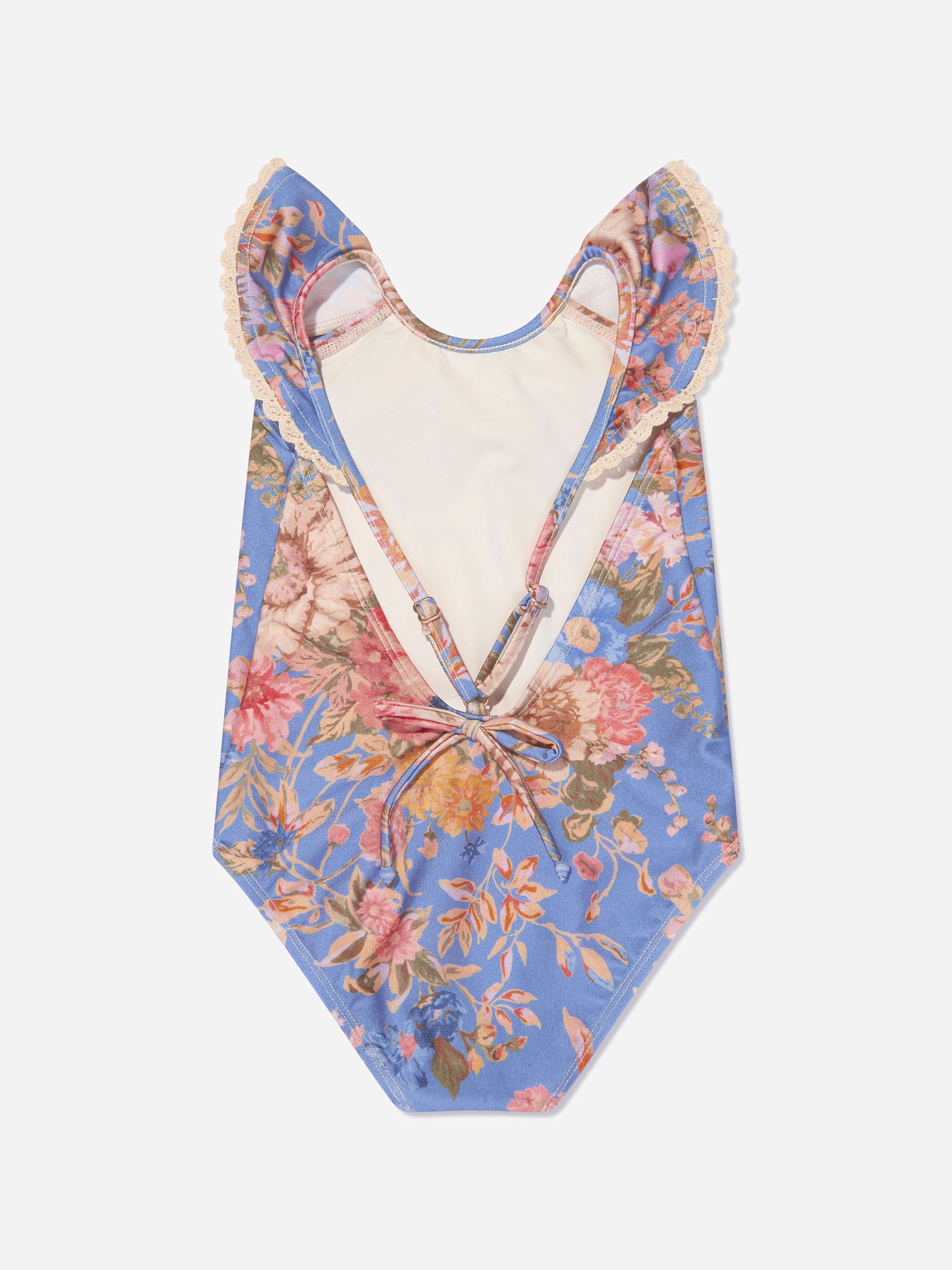 Zimmermann Girls August Trim Scoop Swimsuit in Blue