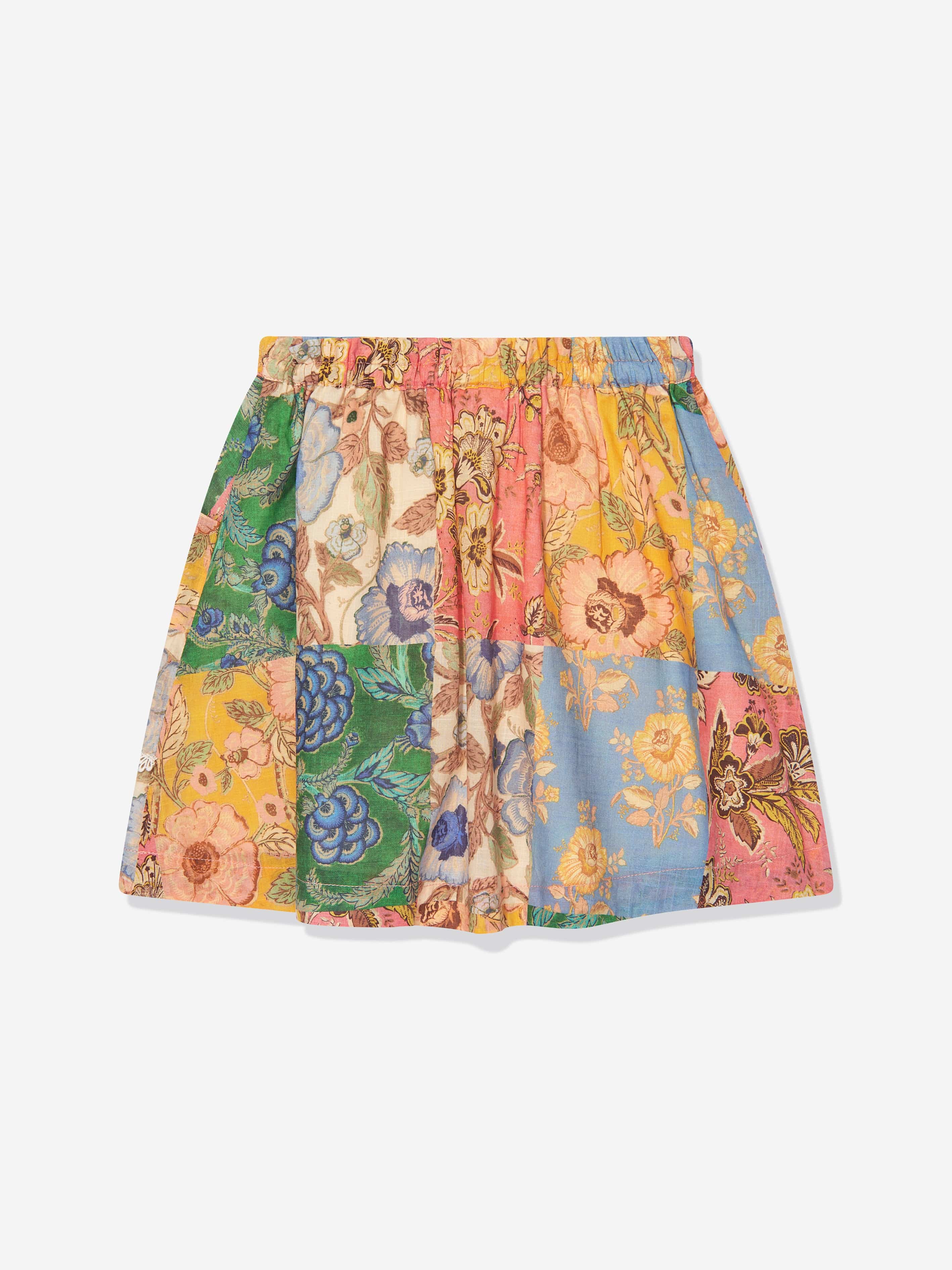 Zimmermann Girls Floral Patch Junie Skirt in Multicolour