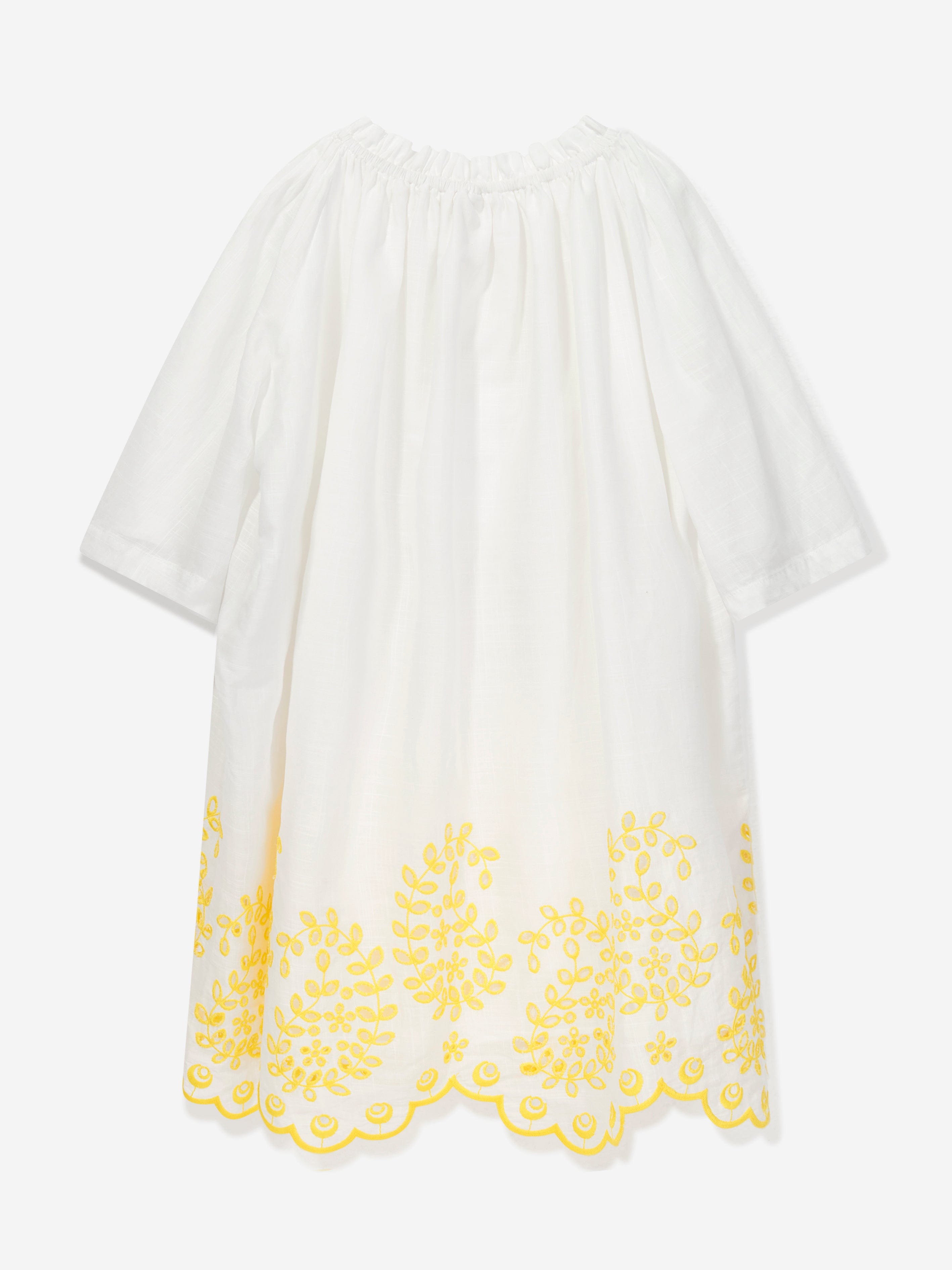 Zimmermann Girls Junie Embroidered Dress in Ivory