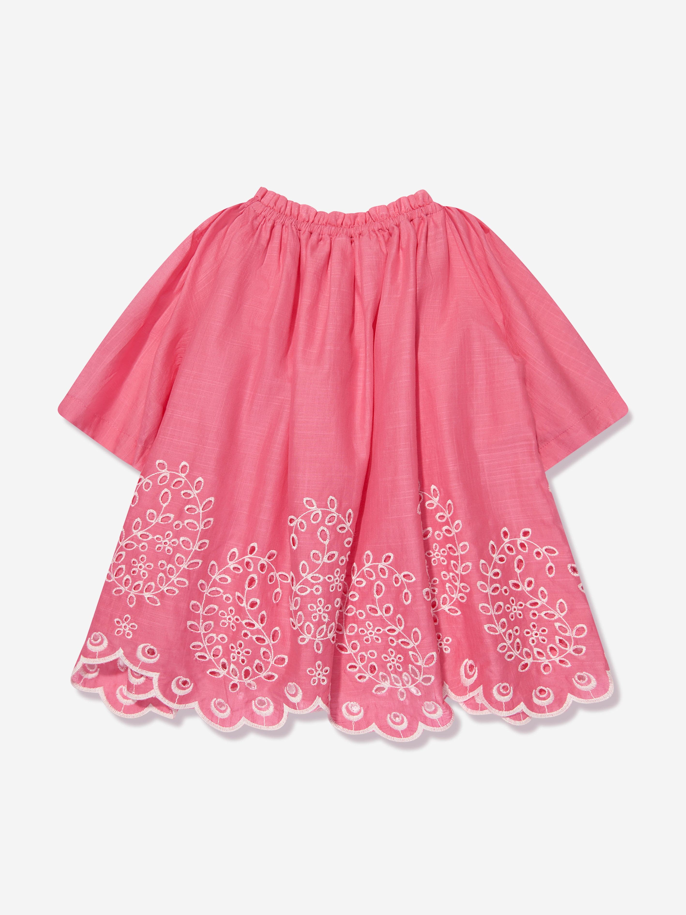 Zimmermann Girls Junie Embroidered Top in Pink