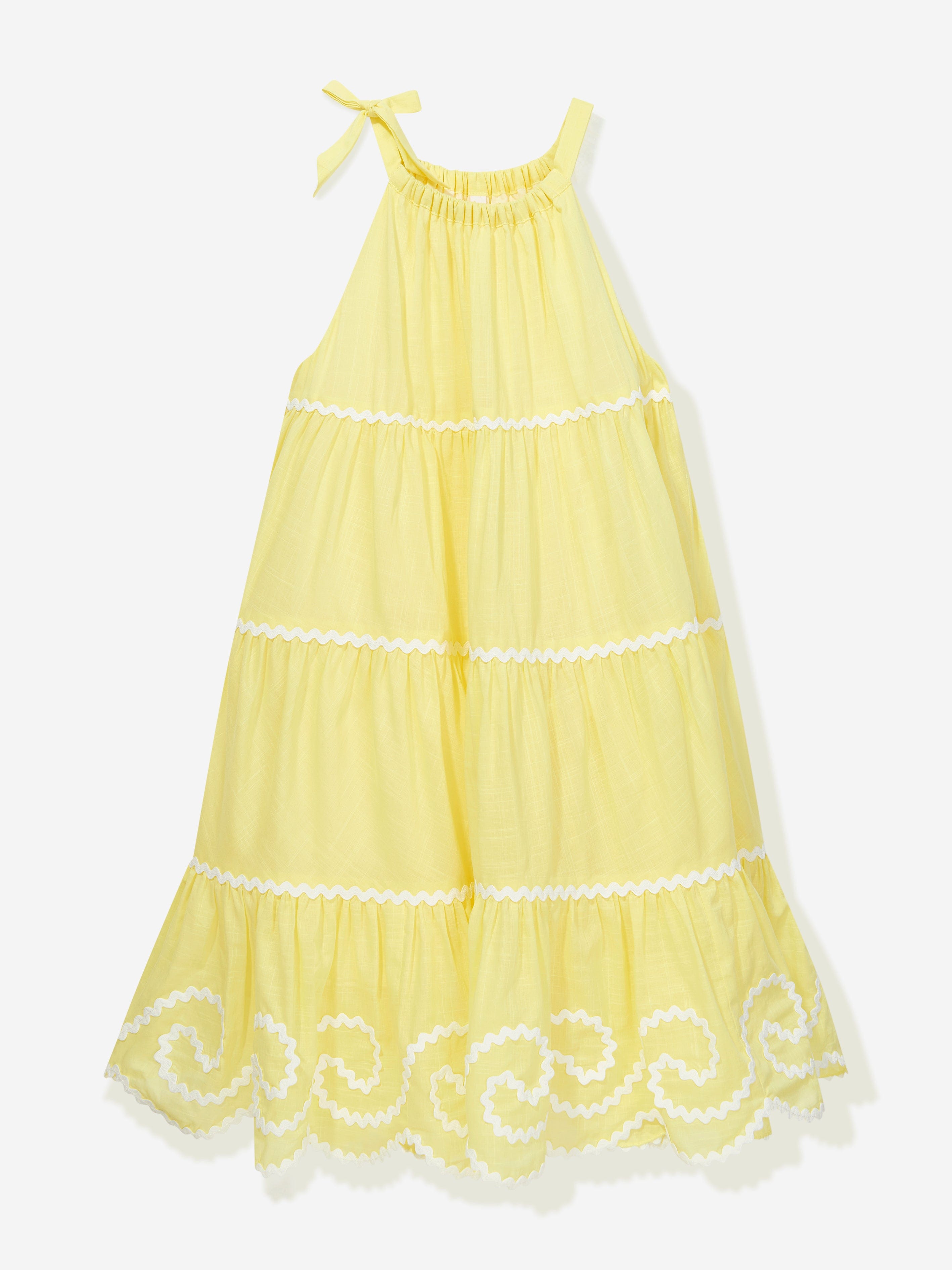 Zimmermann Girls Alight Halter Dress in Yellow