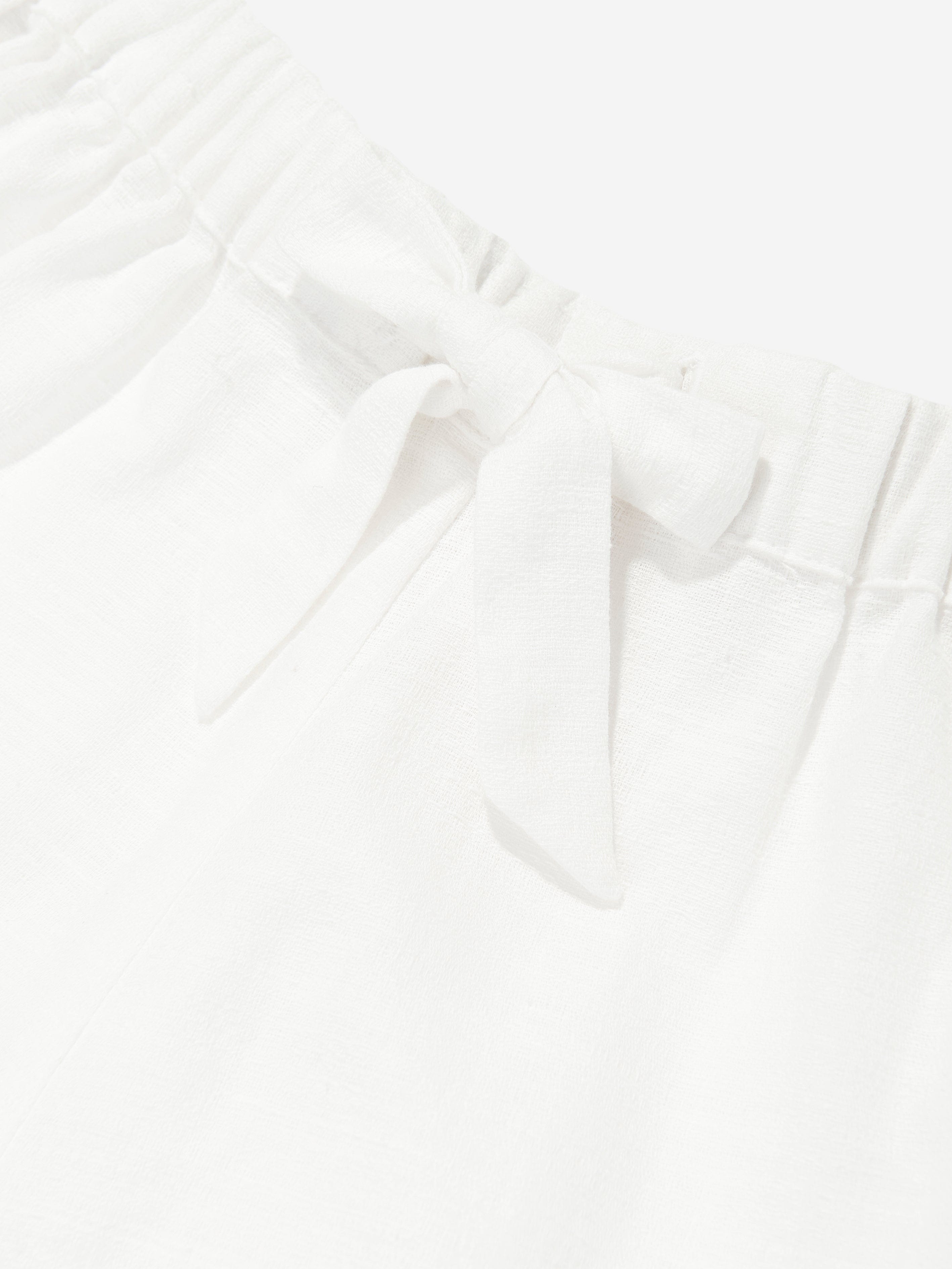 Zimmermann Girls Wylie Trimmed Shorts in Ivory