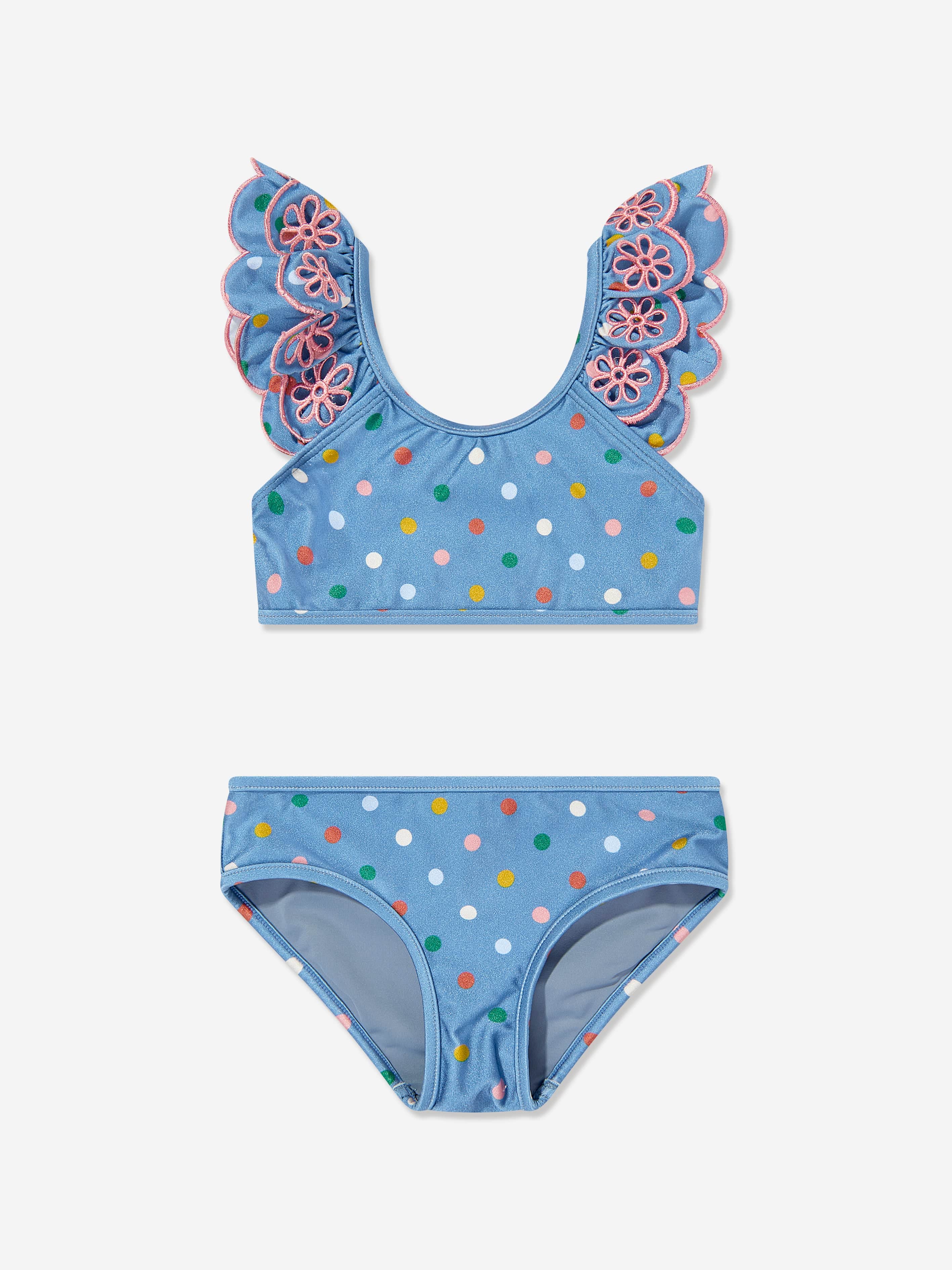 Zimmermann Girls Everley Embroidered Bikini in Blue