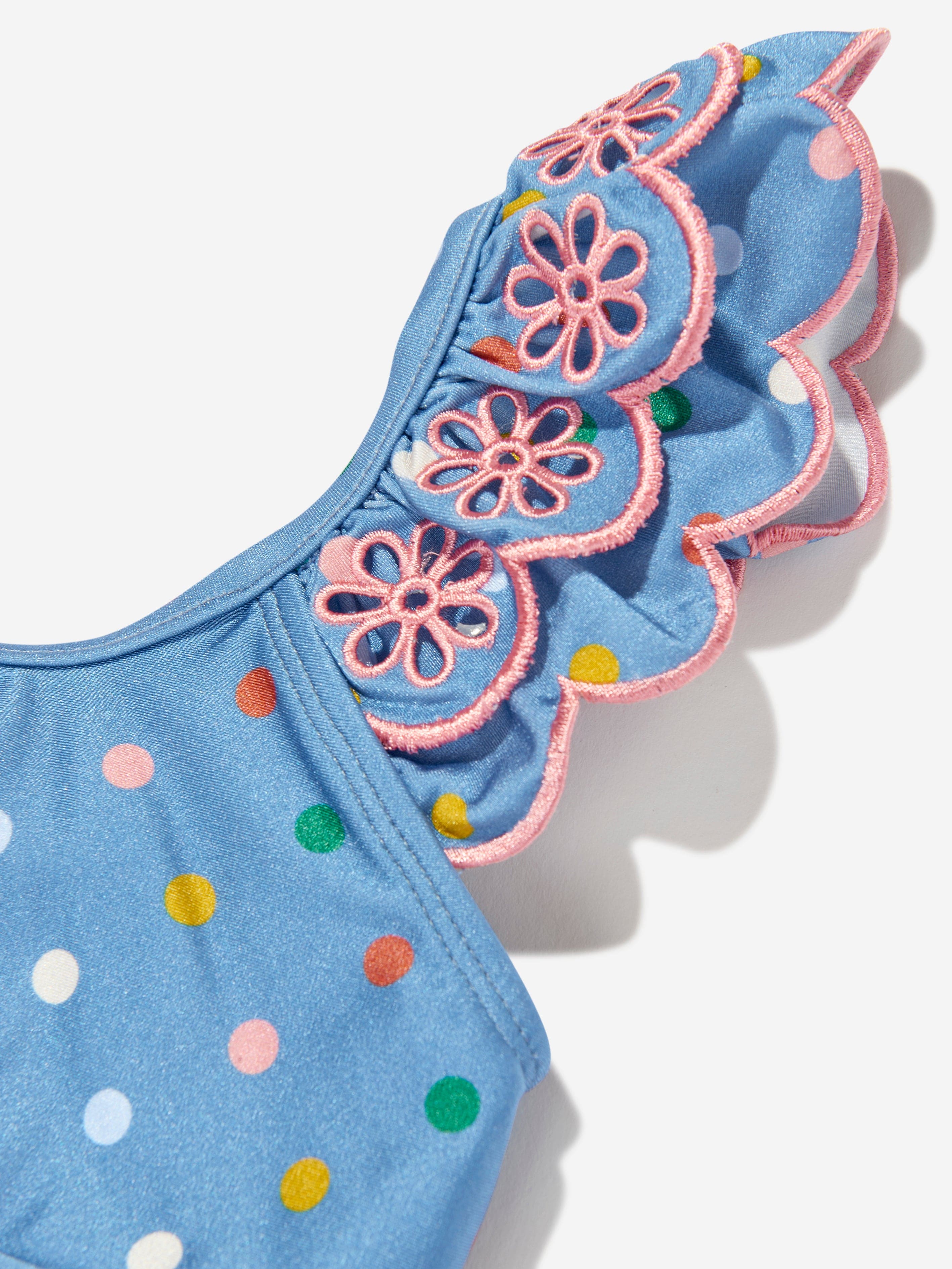 Zimmermann Girls Everley Embroidered Bikini in Blue