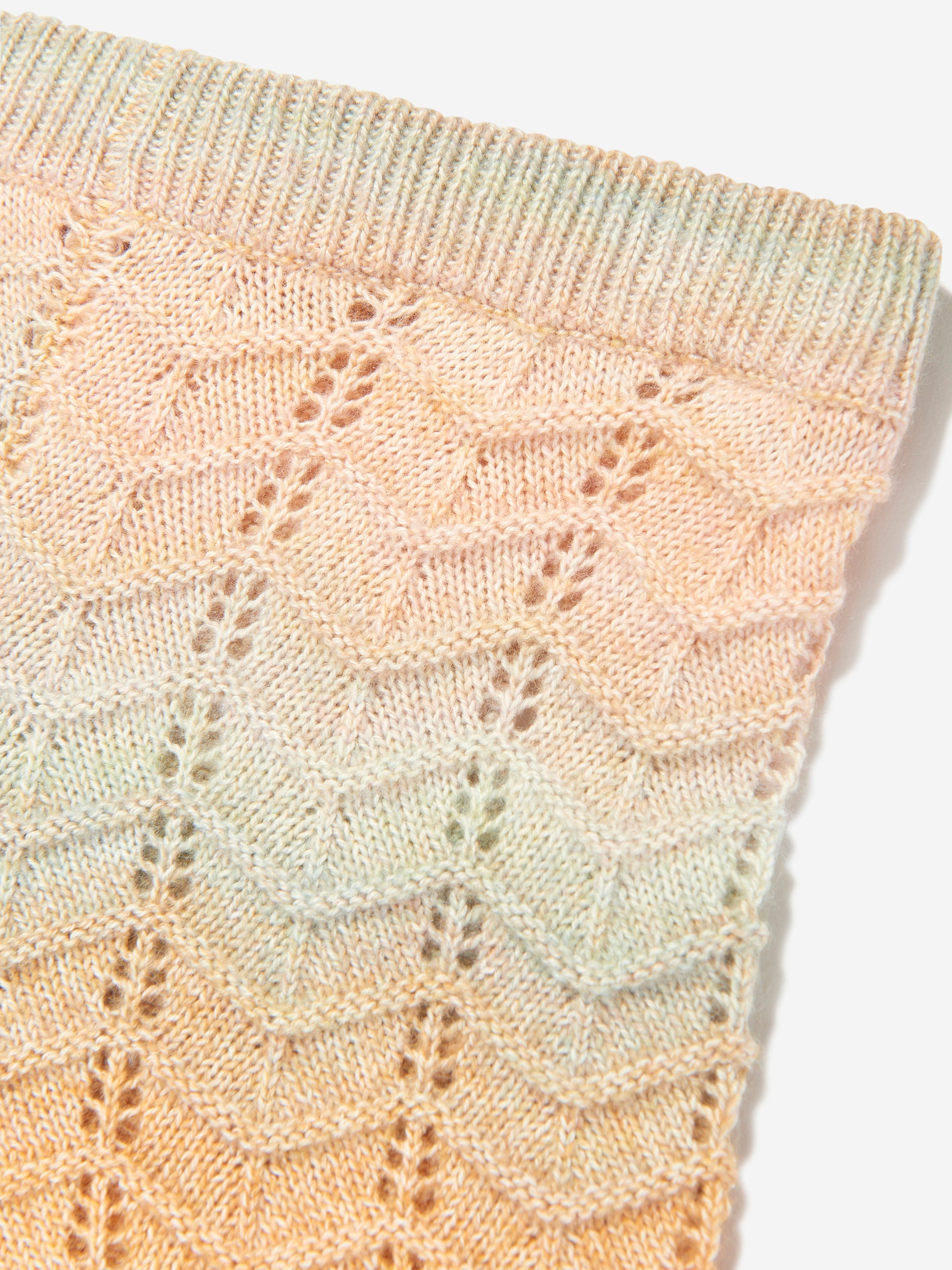 Zimmermann Girls Tallow Chevron Knit Shorts in Multicolour