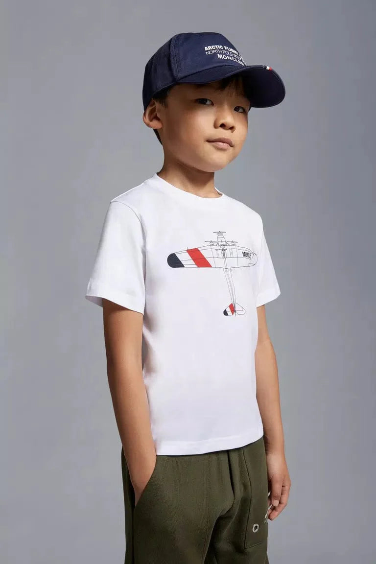 Moncler Enfant Boys Logo T-Shirt in White