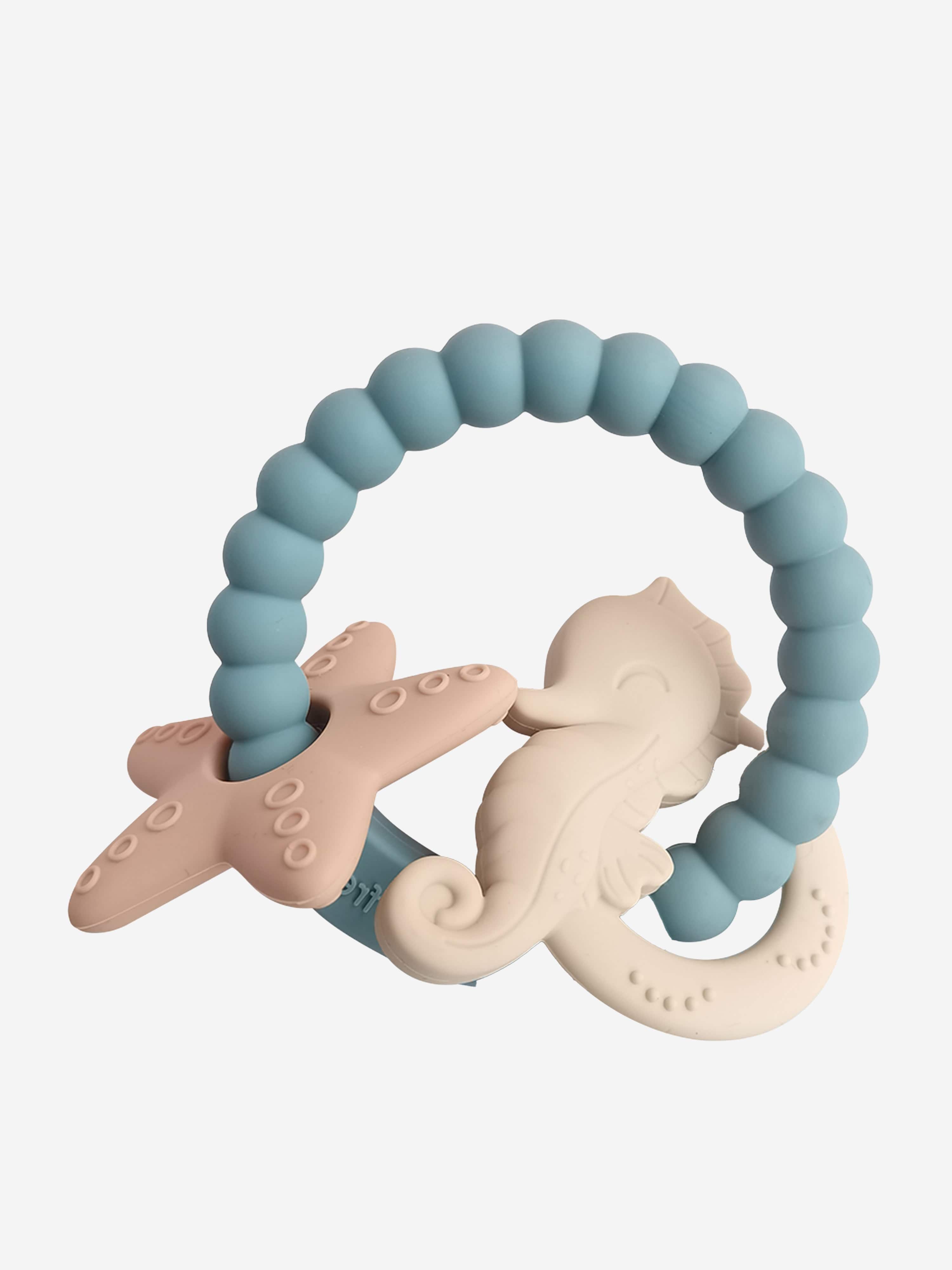 Baby Seahorse and Starfish Teether in Blue