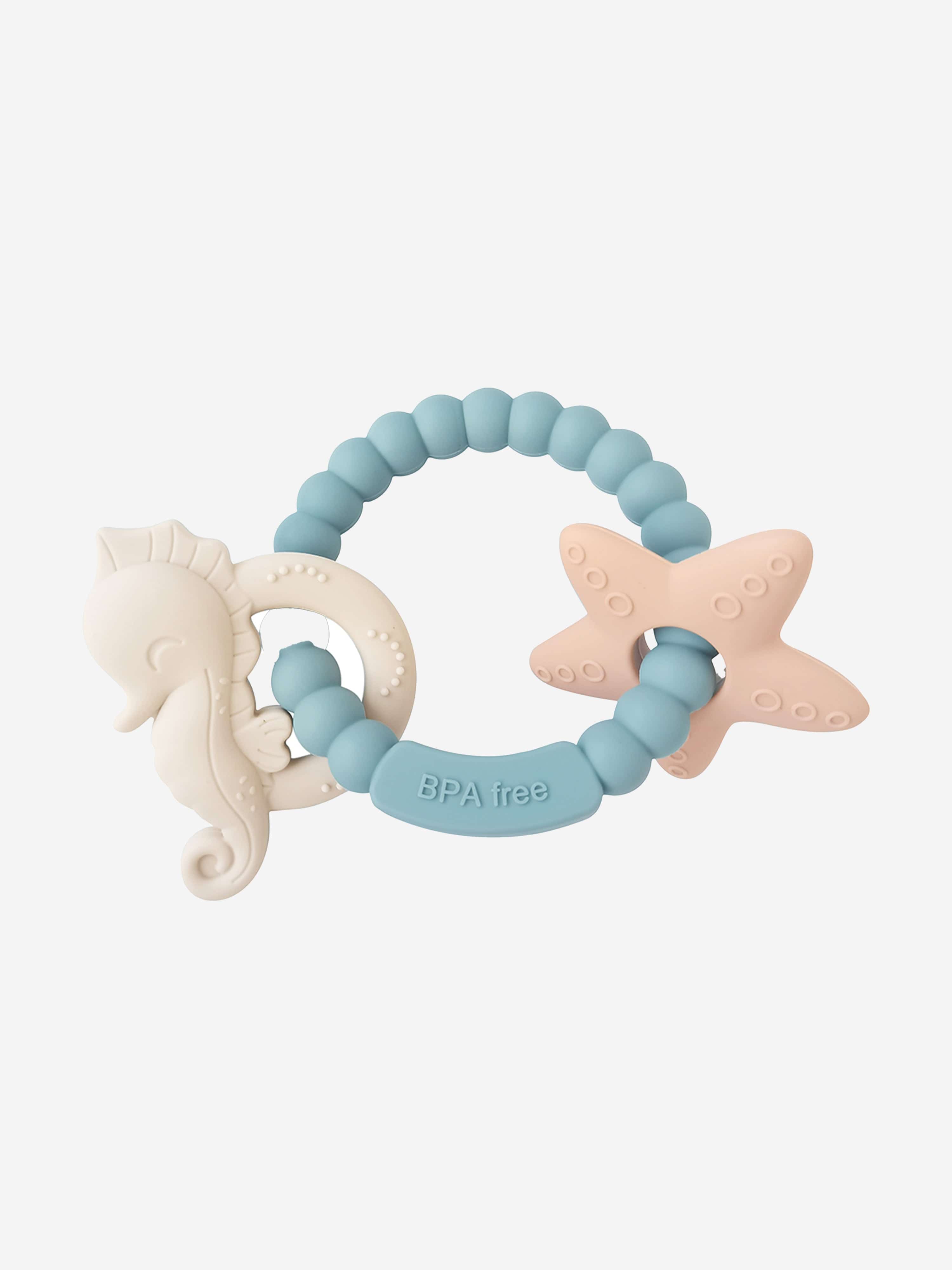 Baby Seahorse and Starfish Teether in Blue