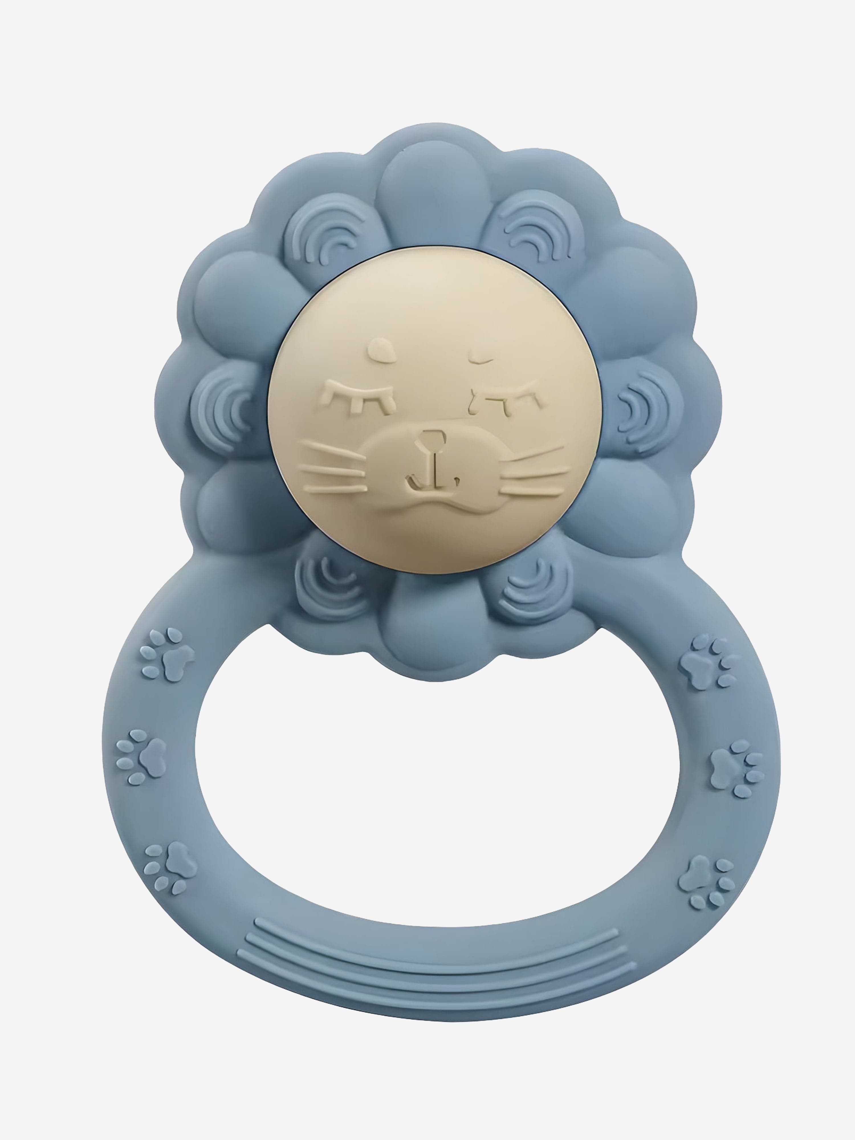 Baby Lion Rattle Teether in Blue