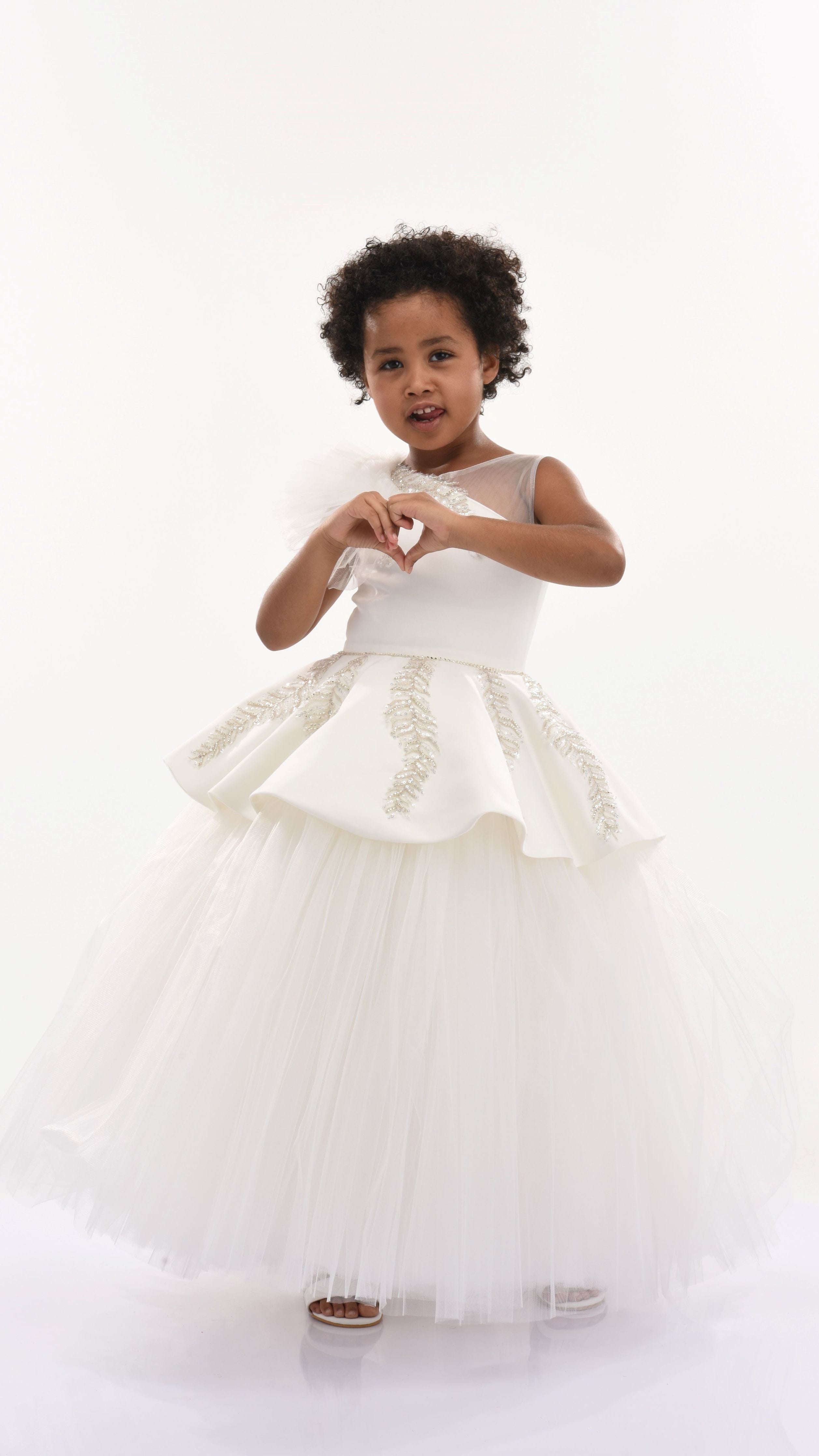 White Villanova Embroidered Tiered Dress