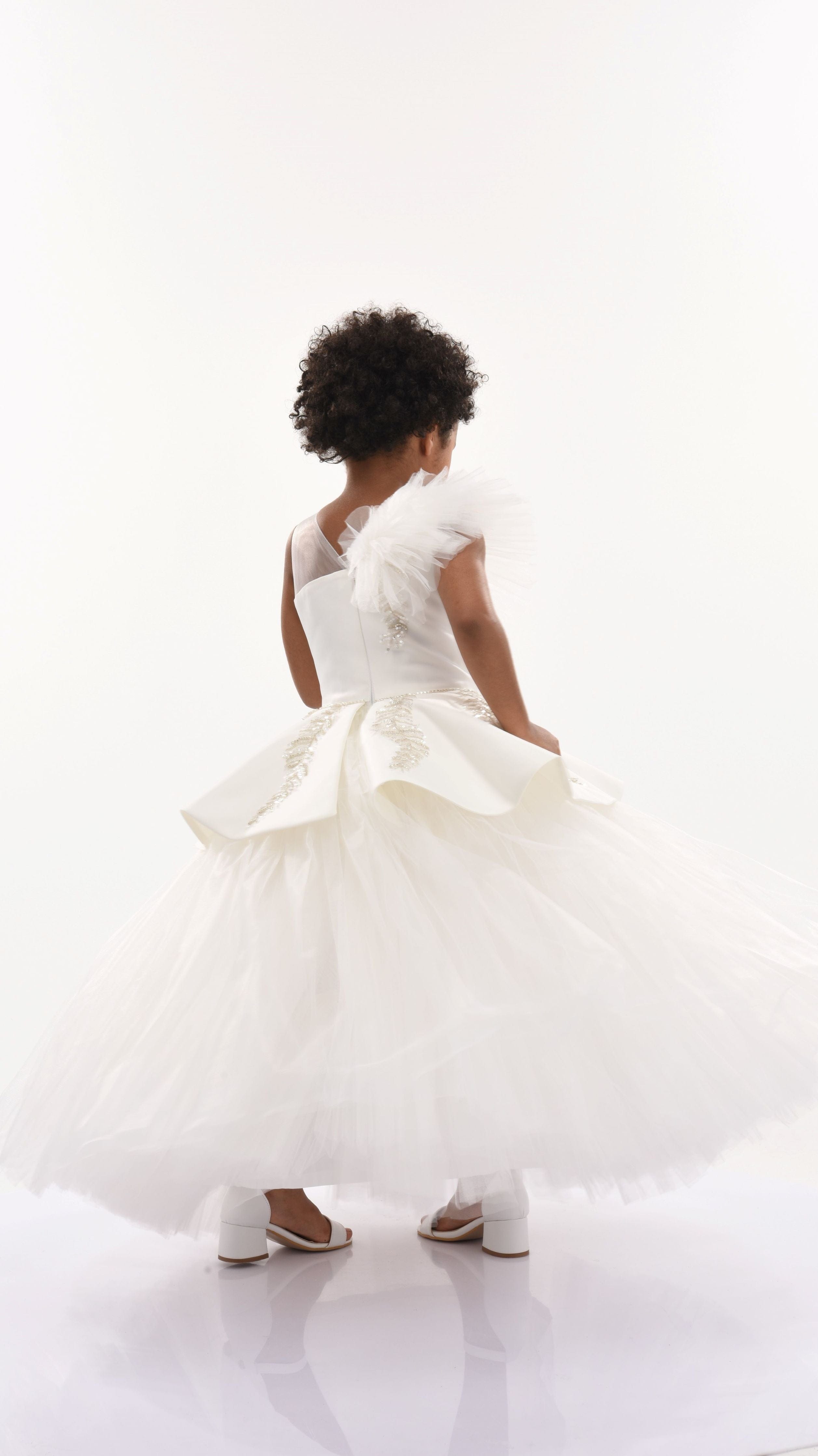 White Villanova Embroidered Tiered Dress