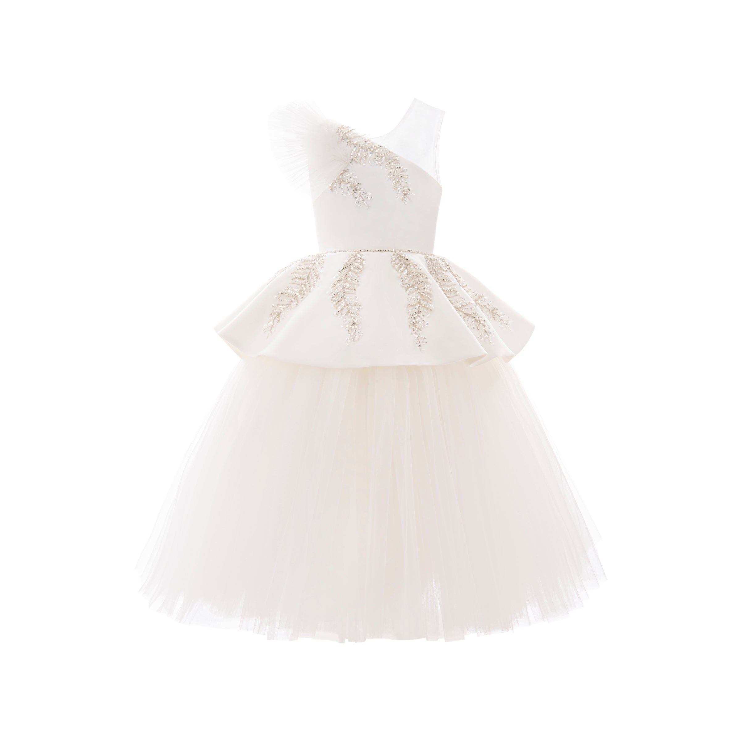 White Villanova Embroidered Tiered Dress