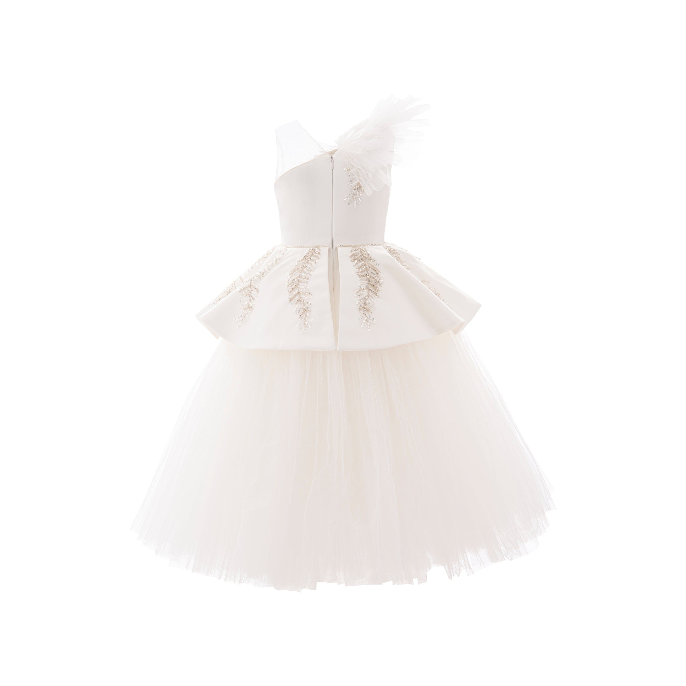 White Villanova Embroidered Tiered Dress