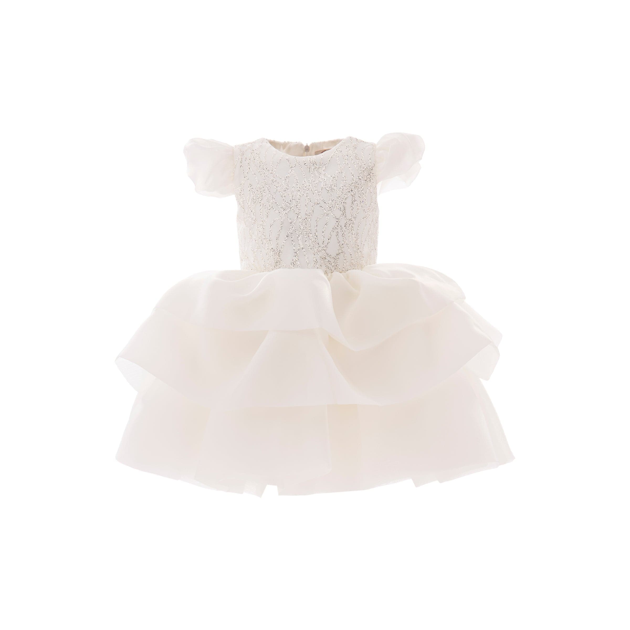White Collina Teacup Ruffle Dress