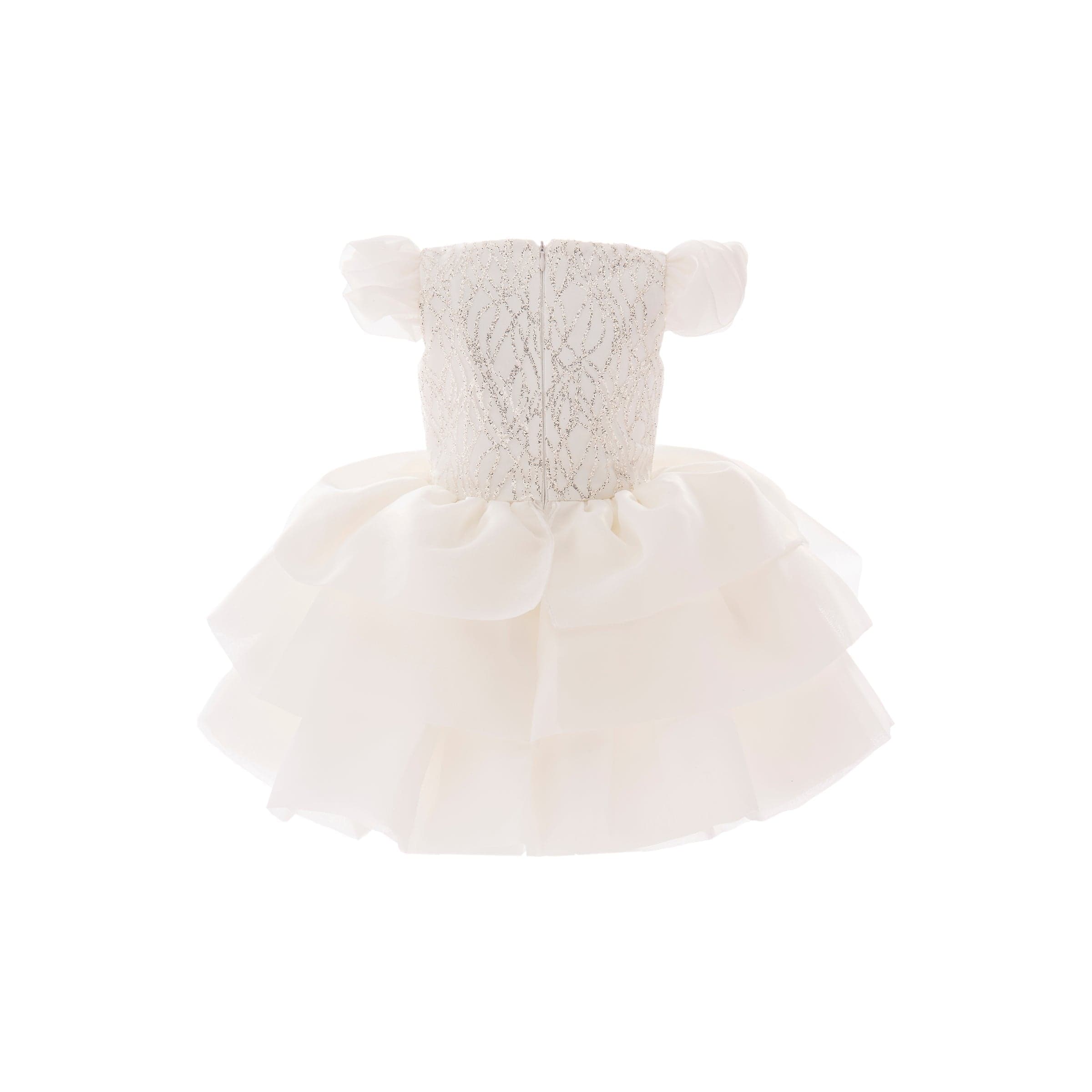 White Collina Teacup Ruffle Dress