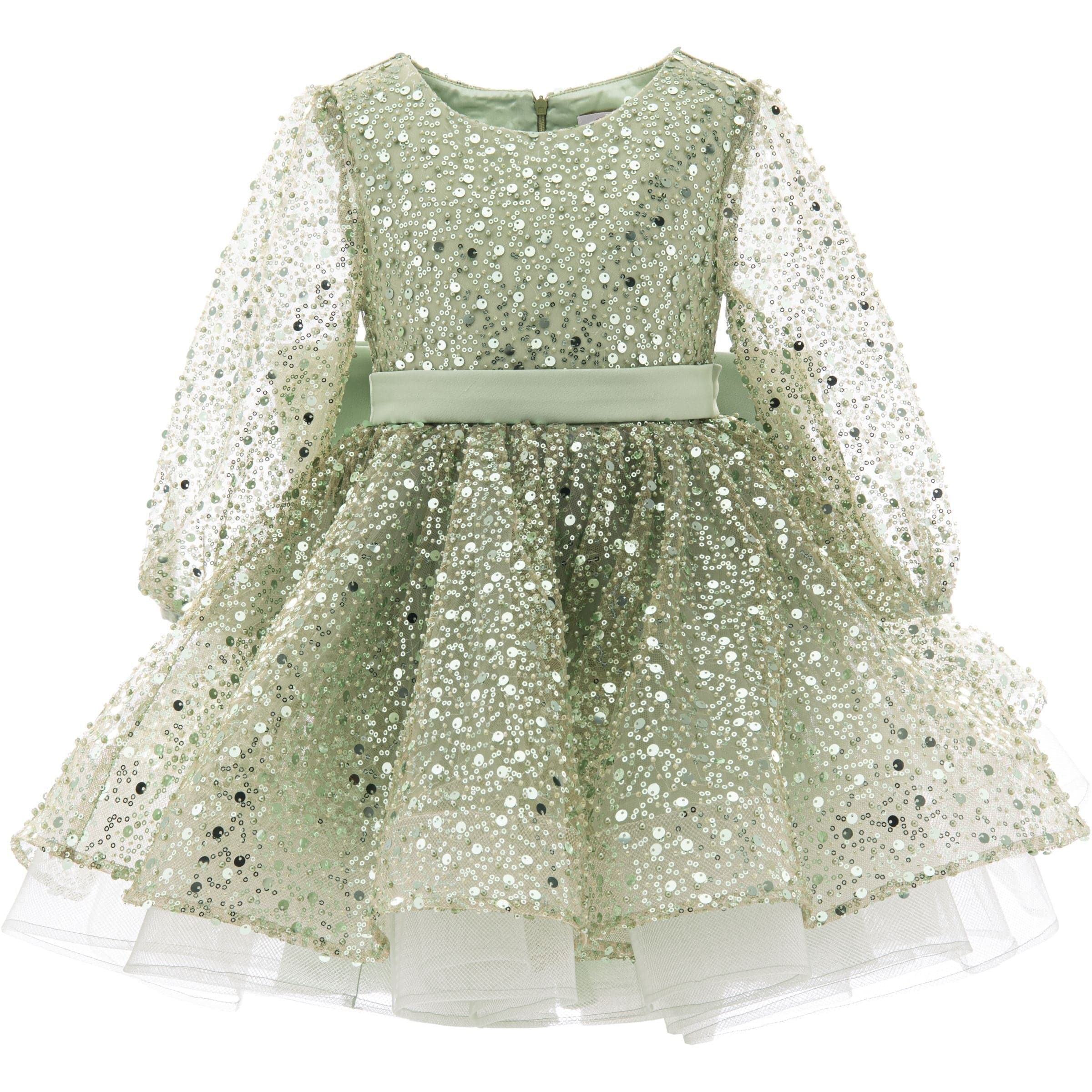 Green Pradera Glimmer Tulle Bow Dress