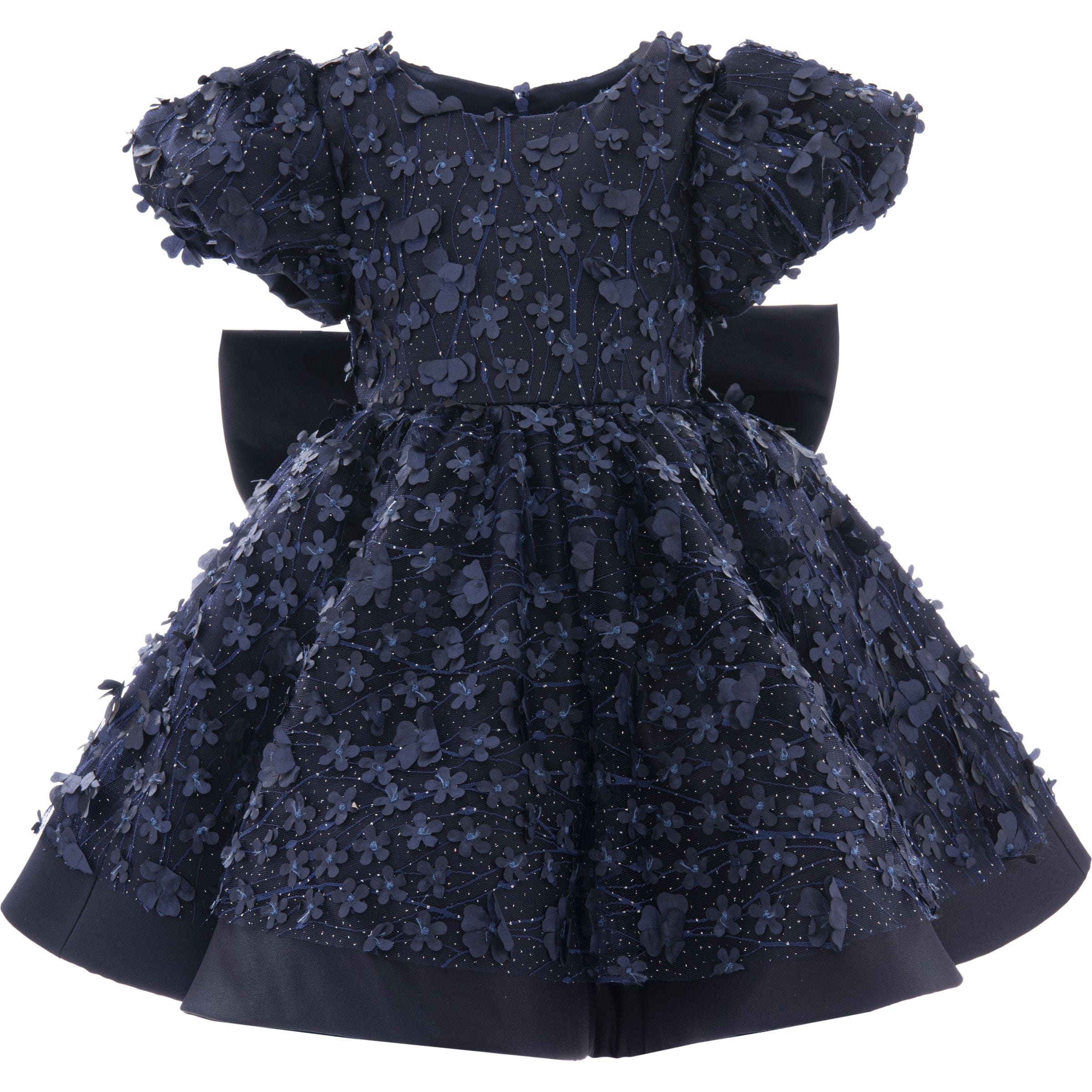 Navy Moneta Floral Bow Dress