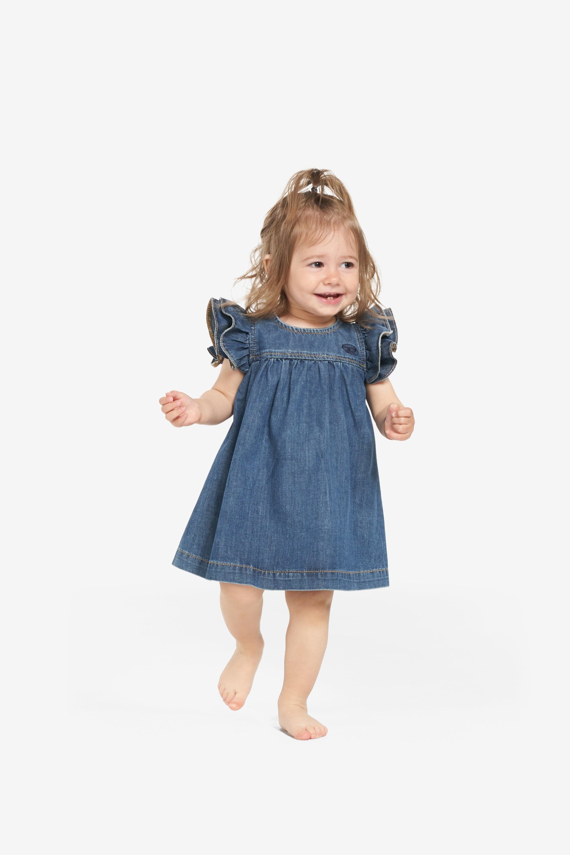 Diesel Baby Girls Denim Smock Dress in Blue