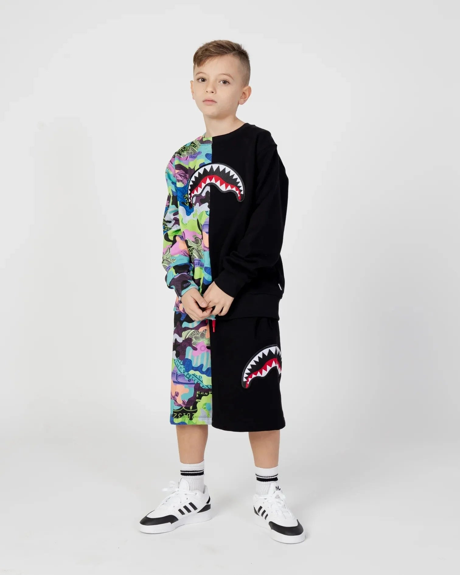 Sprayground Boys Camo 100 Split Shorts in Multicolour