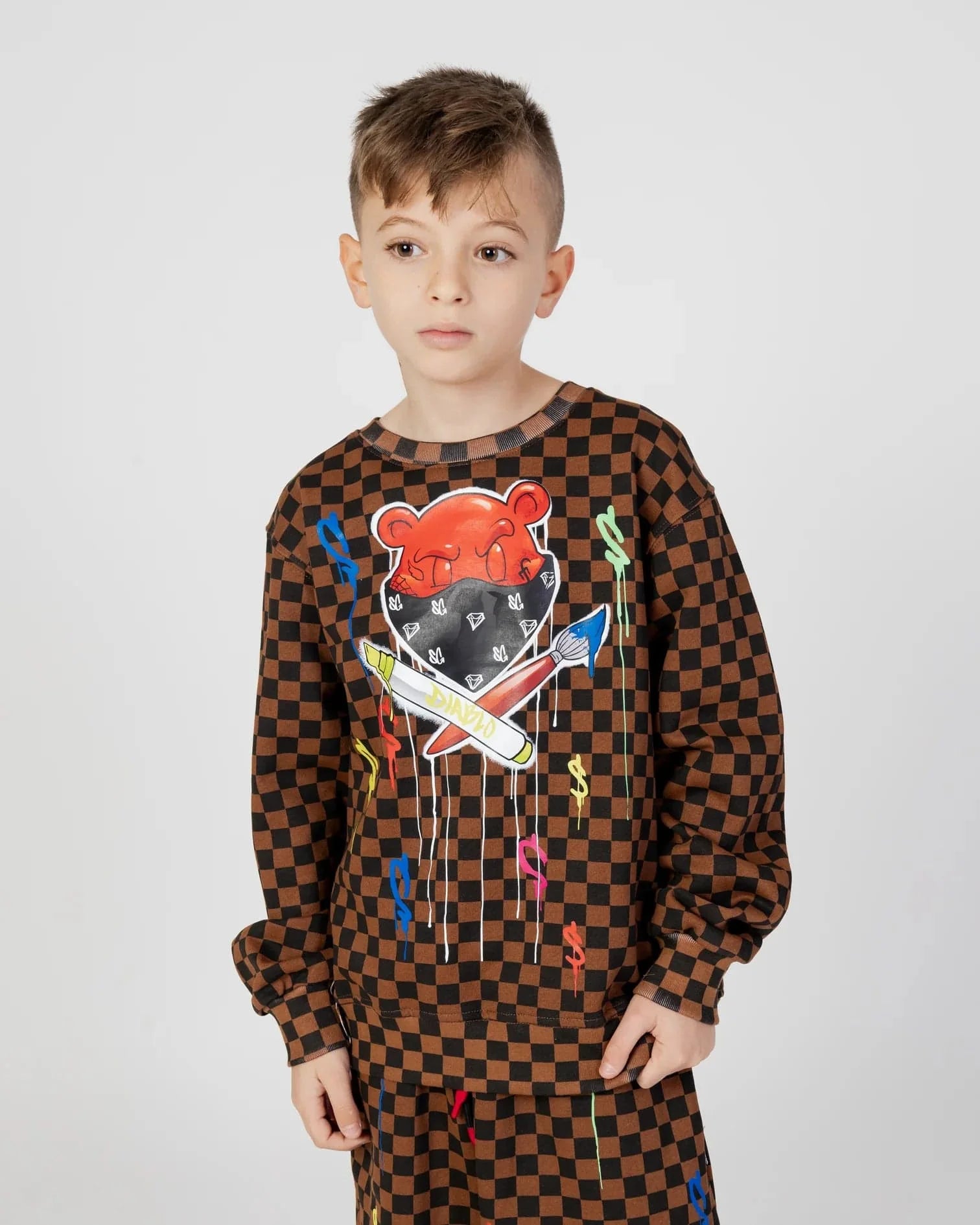 Sprayground Boys Diablo Bear Head Sweatshirt in Multicolour