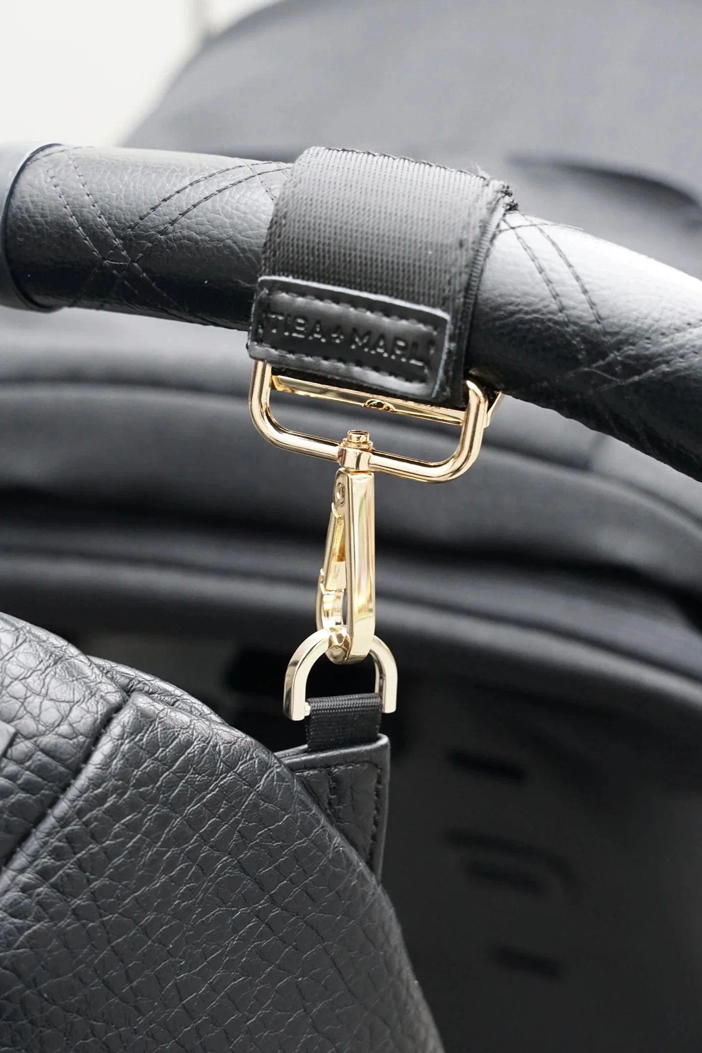 Tiba + Marl Baby Stroller Clips in Black/Gold