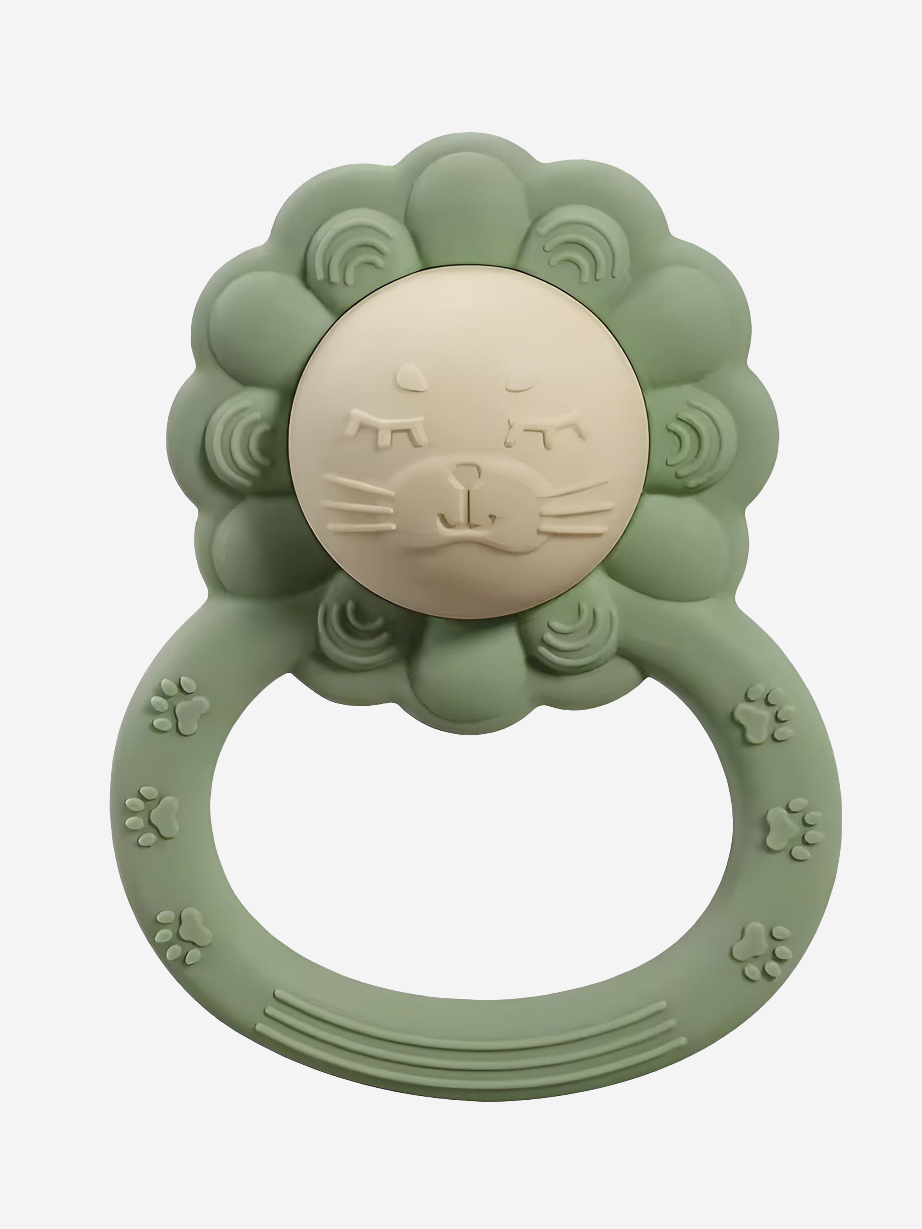 Baby Lion Rattle Teether in Green