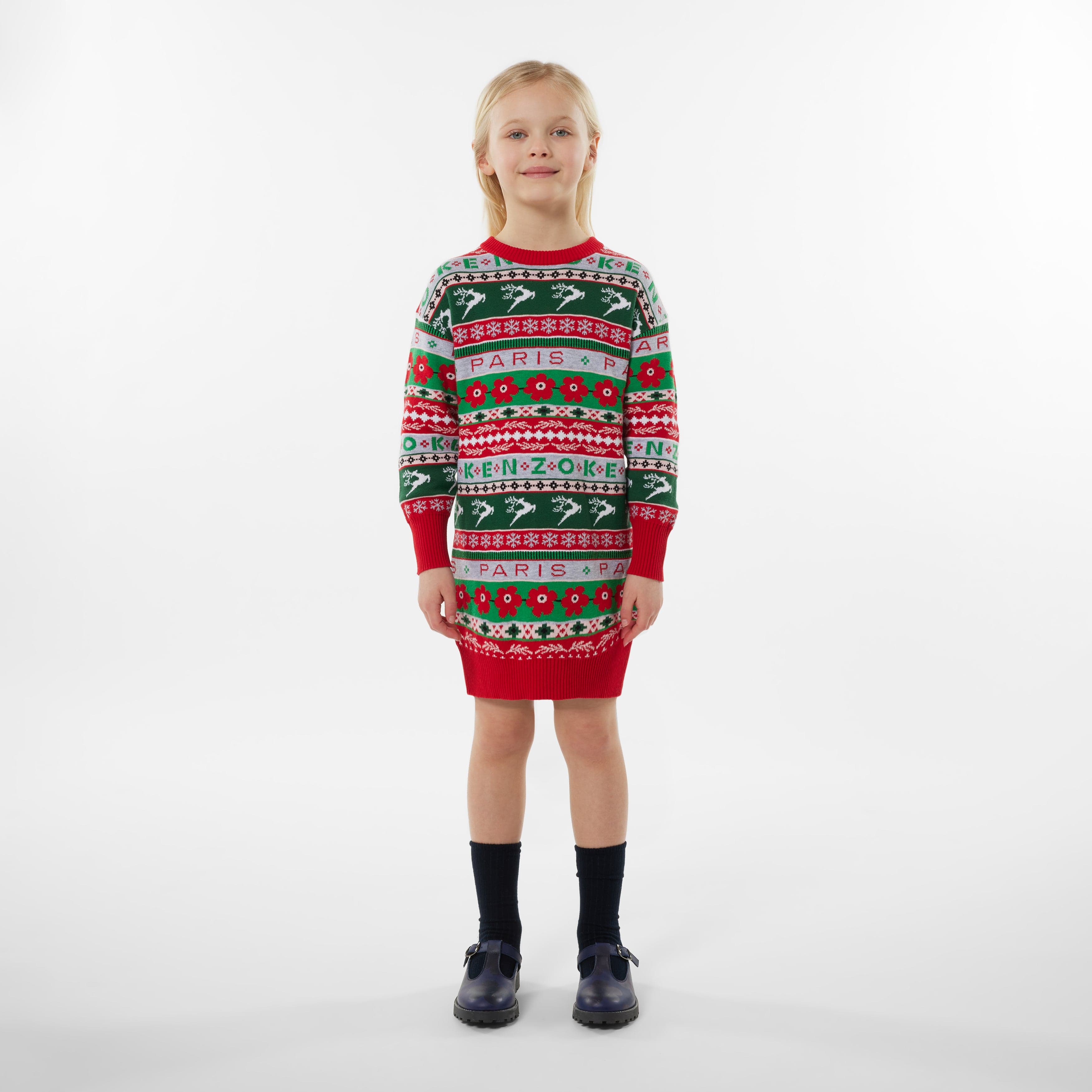 KENZO Girls Seasonal Knitted Dress in Red