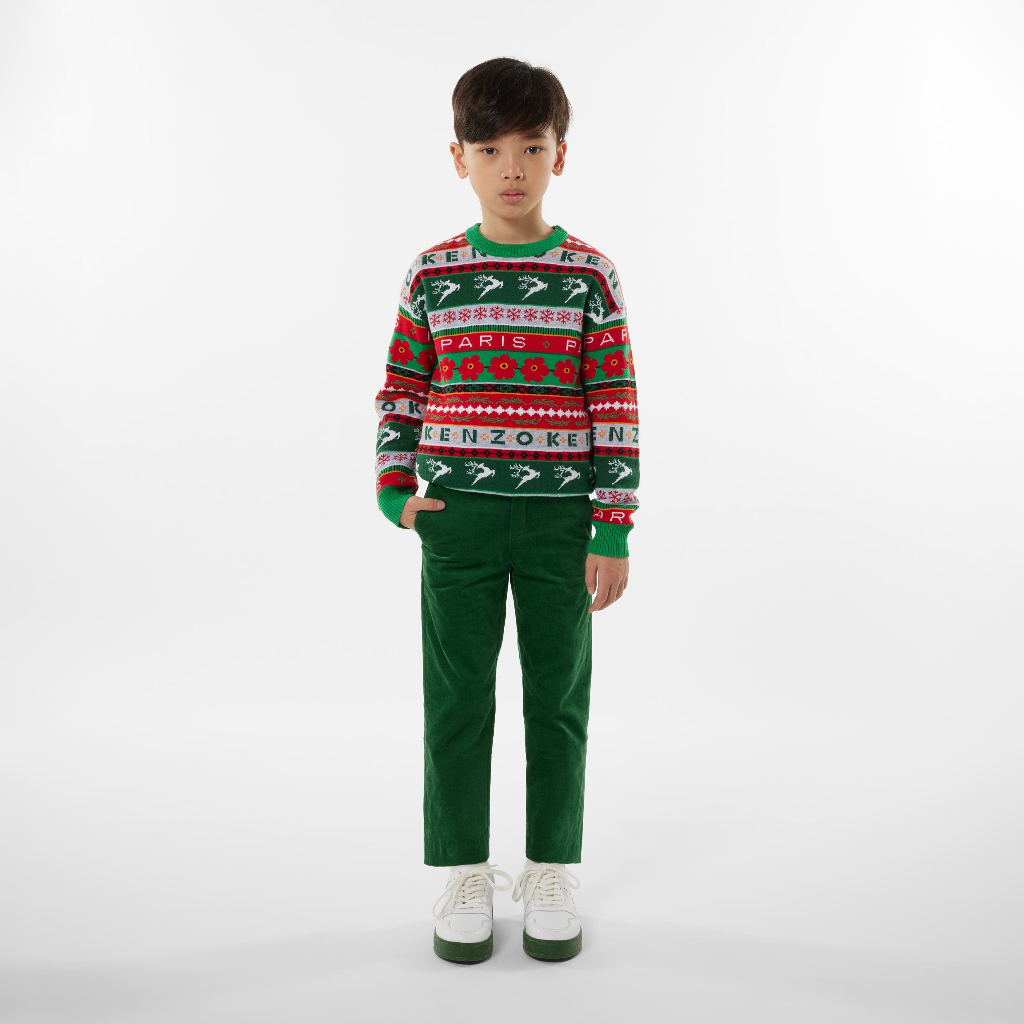 KENZO Kids Seasonal Knitted Jumper in Green