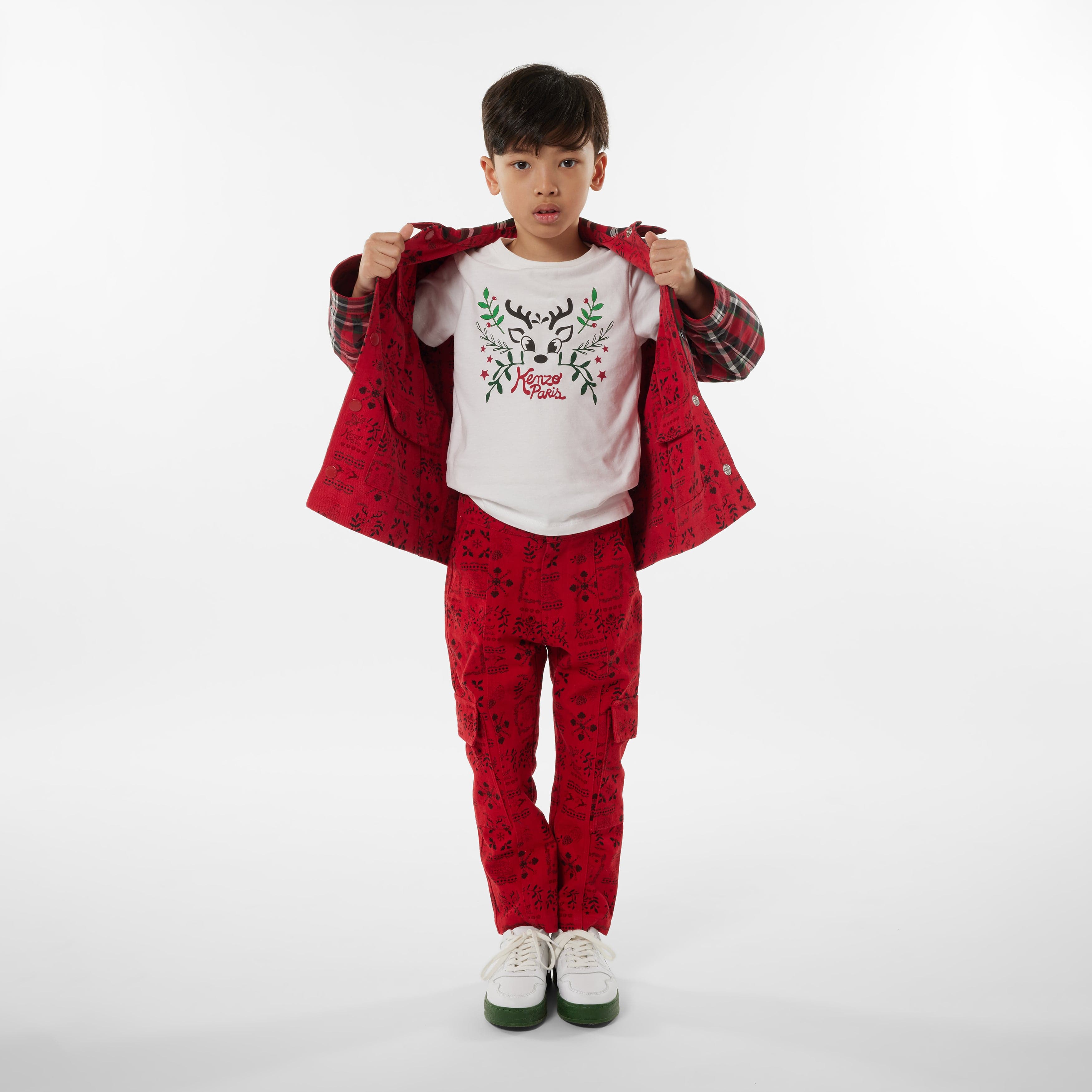 KENZO Boys Reindeer T-Shirt in Ivory