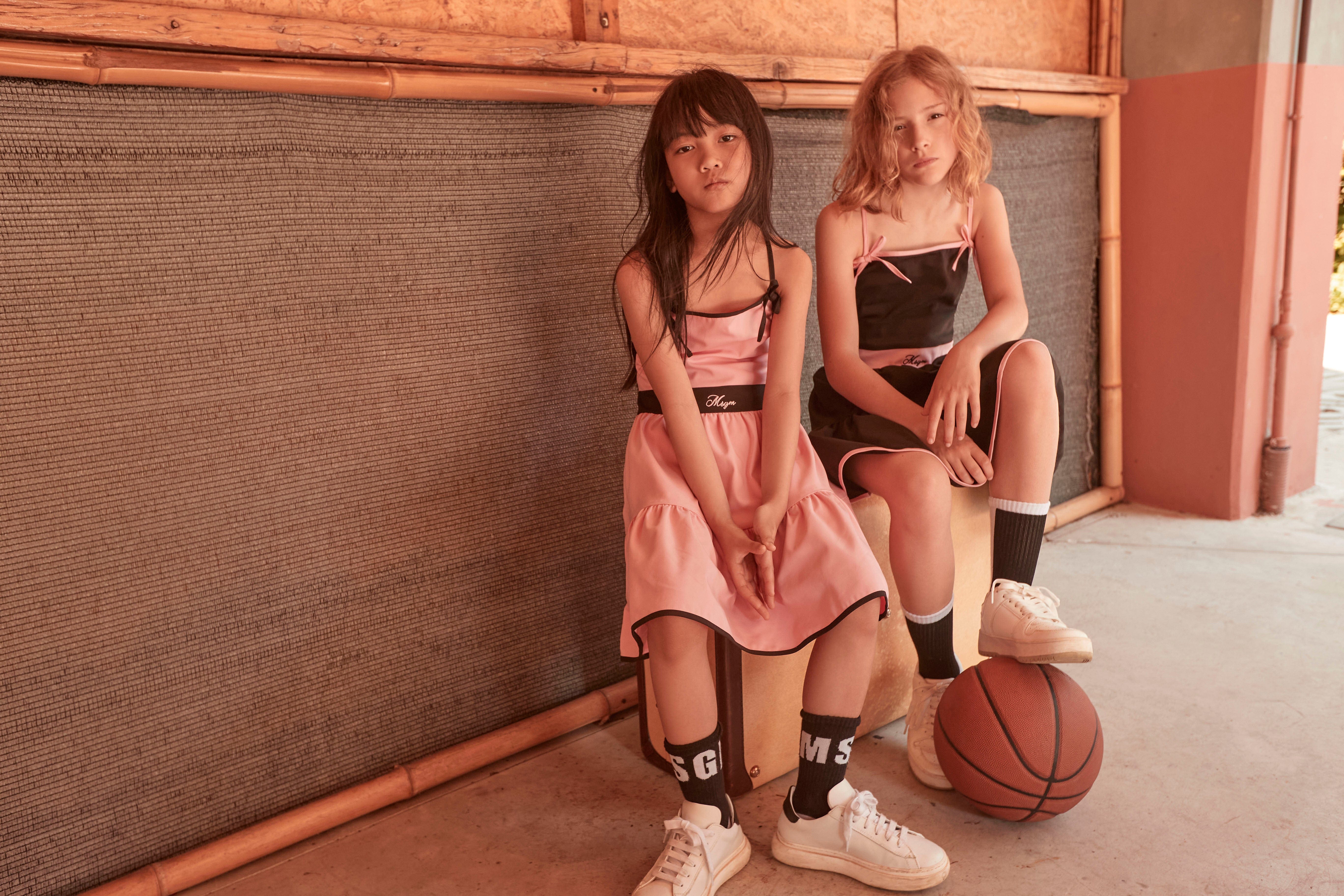 MSGM Girls Cotton Technical Dress in Black